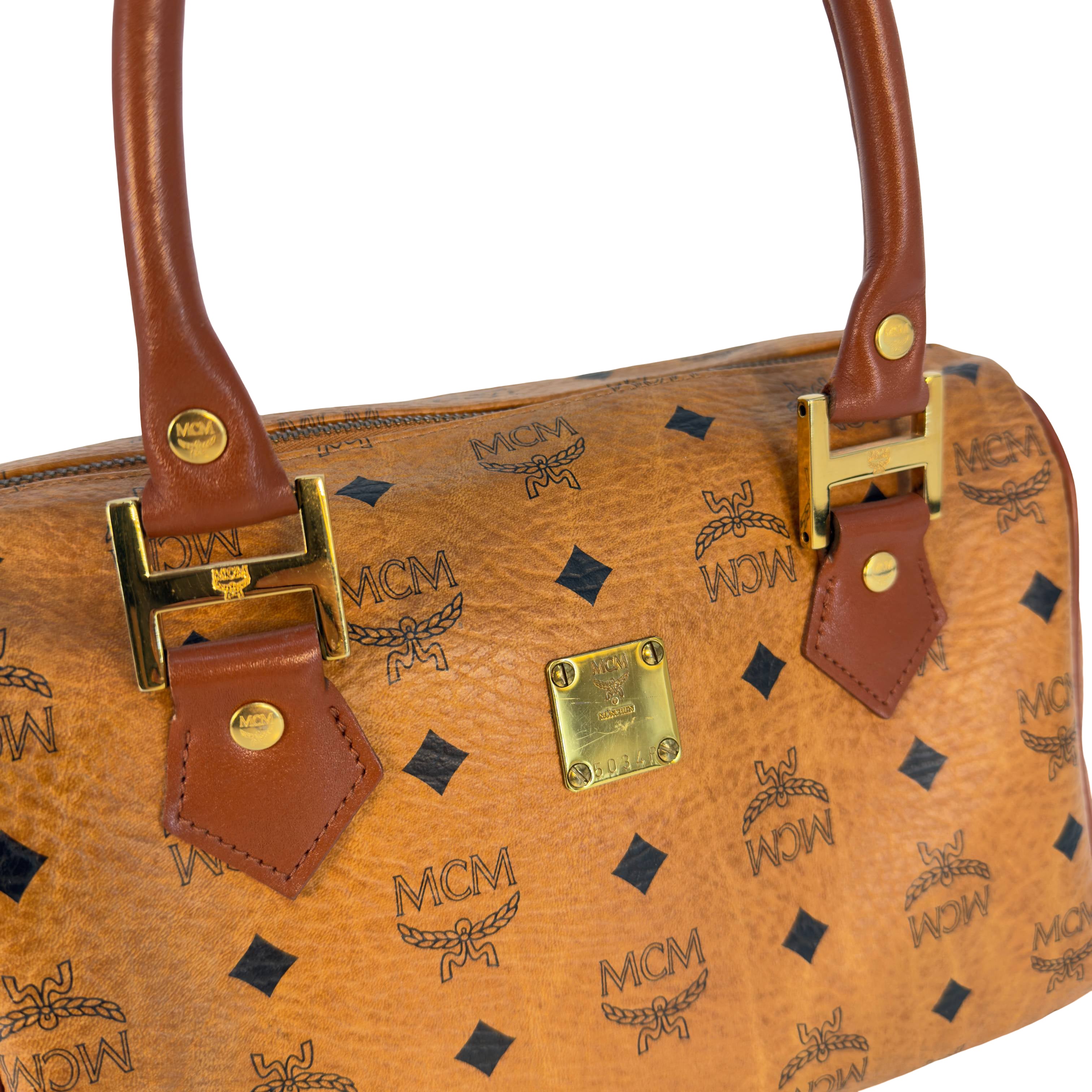 MCM Boston Bag Braun Visetos Monogram