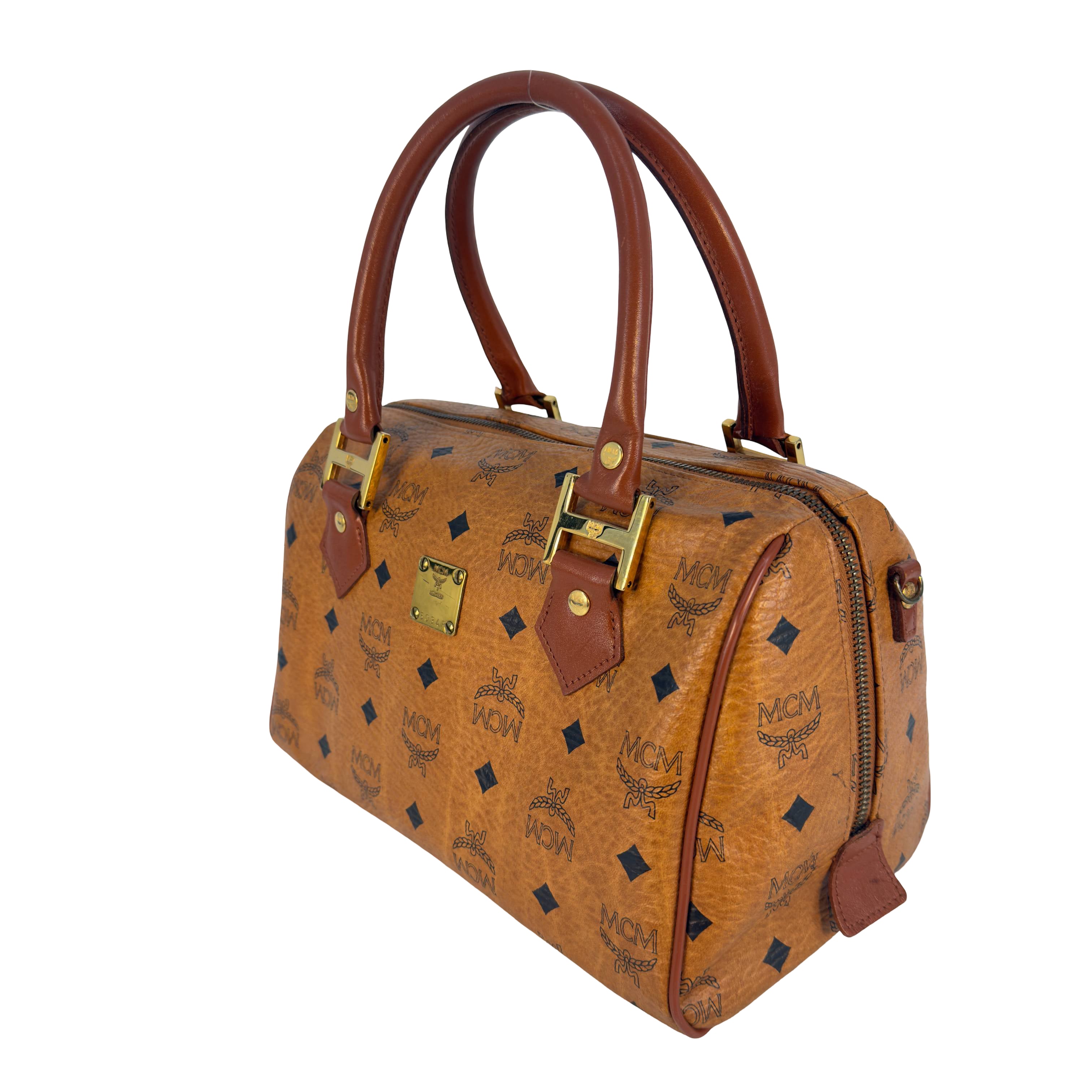 MCM Boston Bag Braun Visetos Monogram