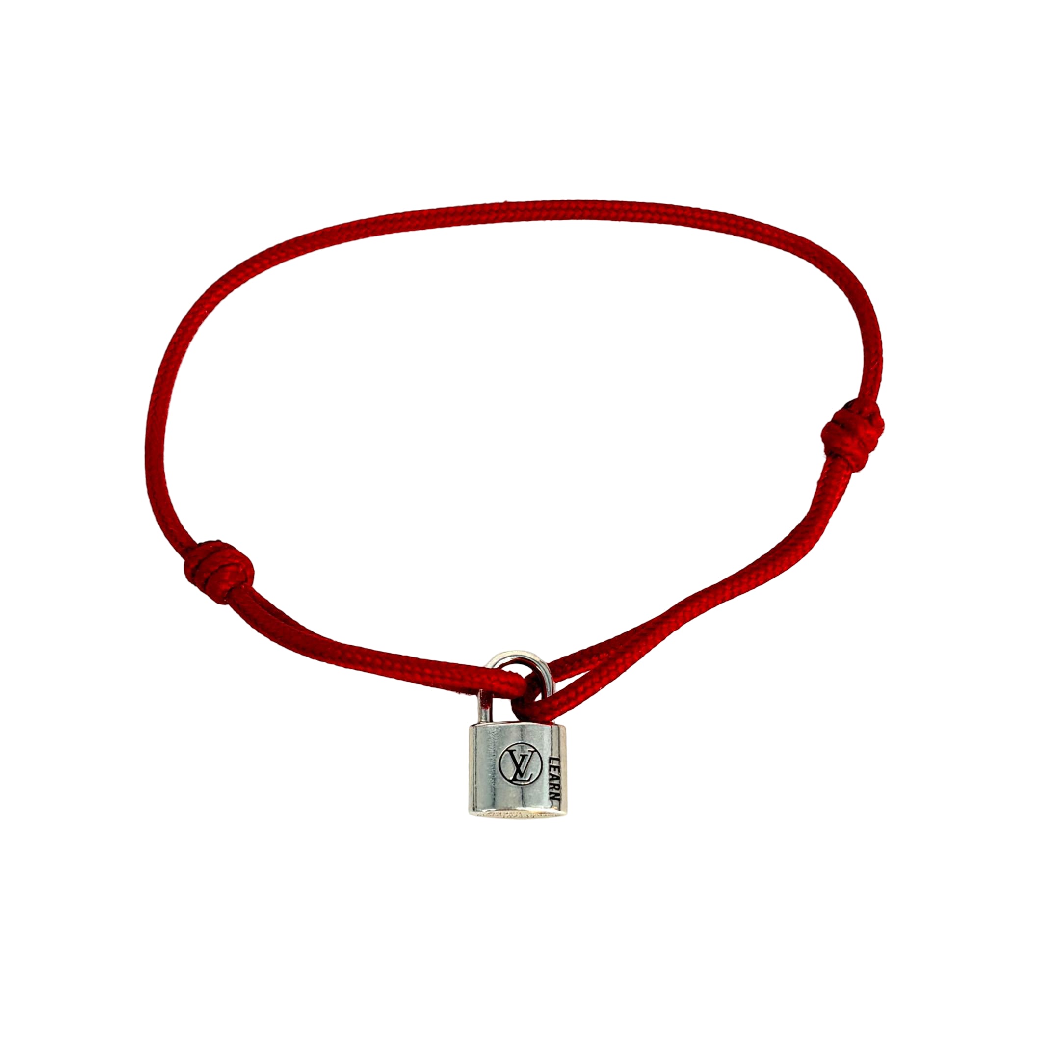 Louis Vuitton Lockit Bracelet 925 Silver Red Cord