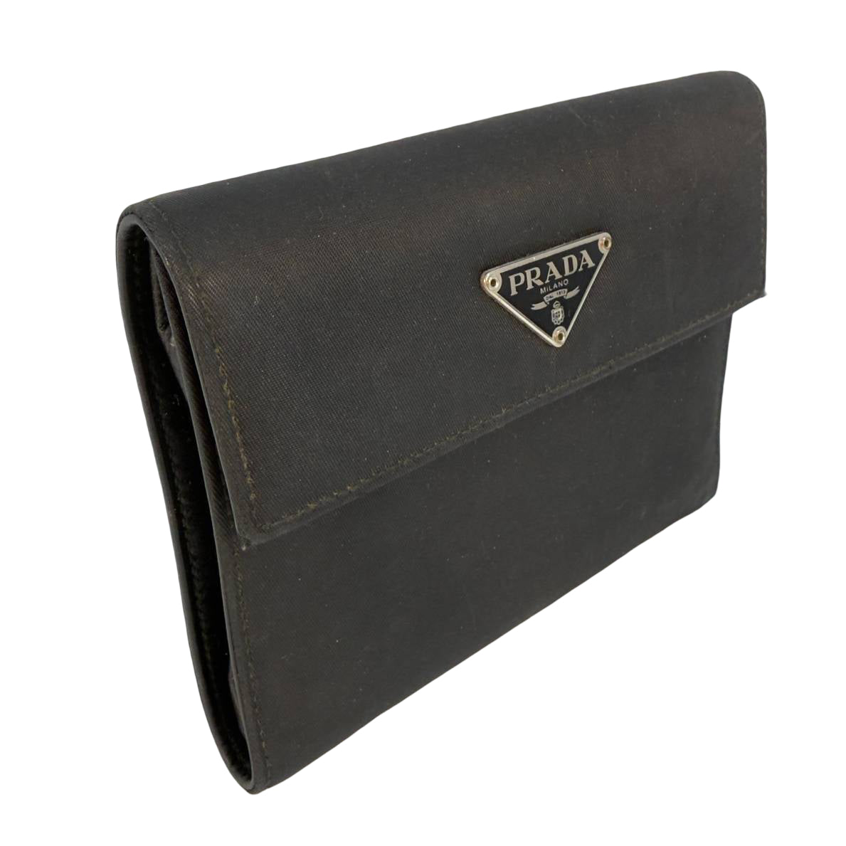 Prada Tri-Fold Wallet Schwarz Nylon