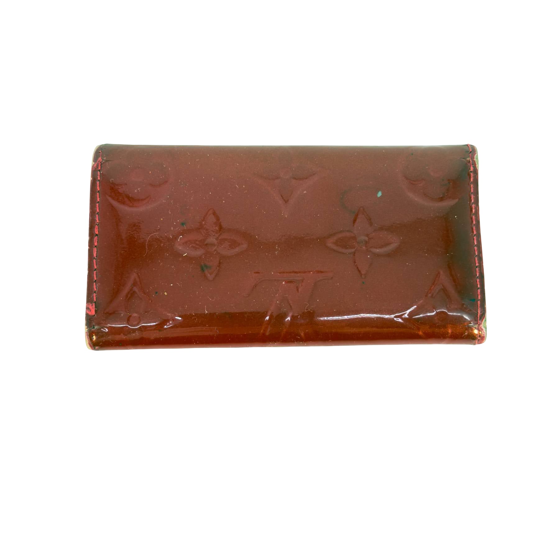 Louis Vuitton Multiclés Schlüsseletui Rot Vernis Leder