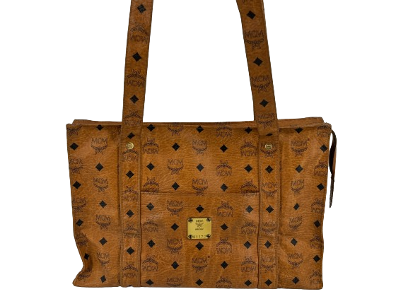 MCM Hand / Tote Bag Beige Visetos Cognac Monogram