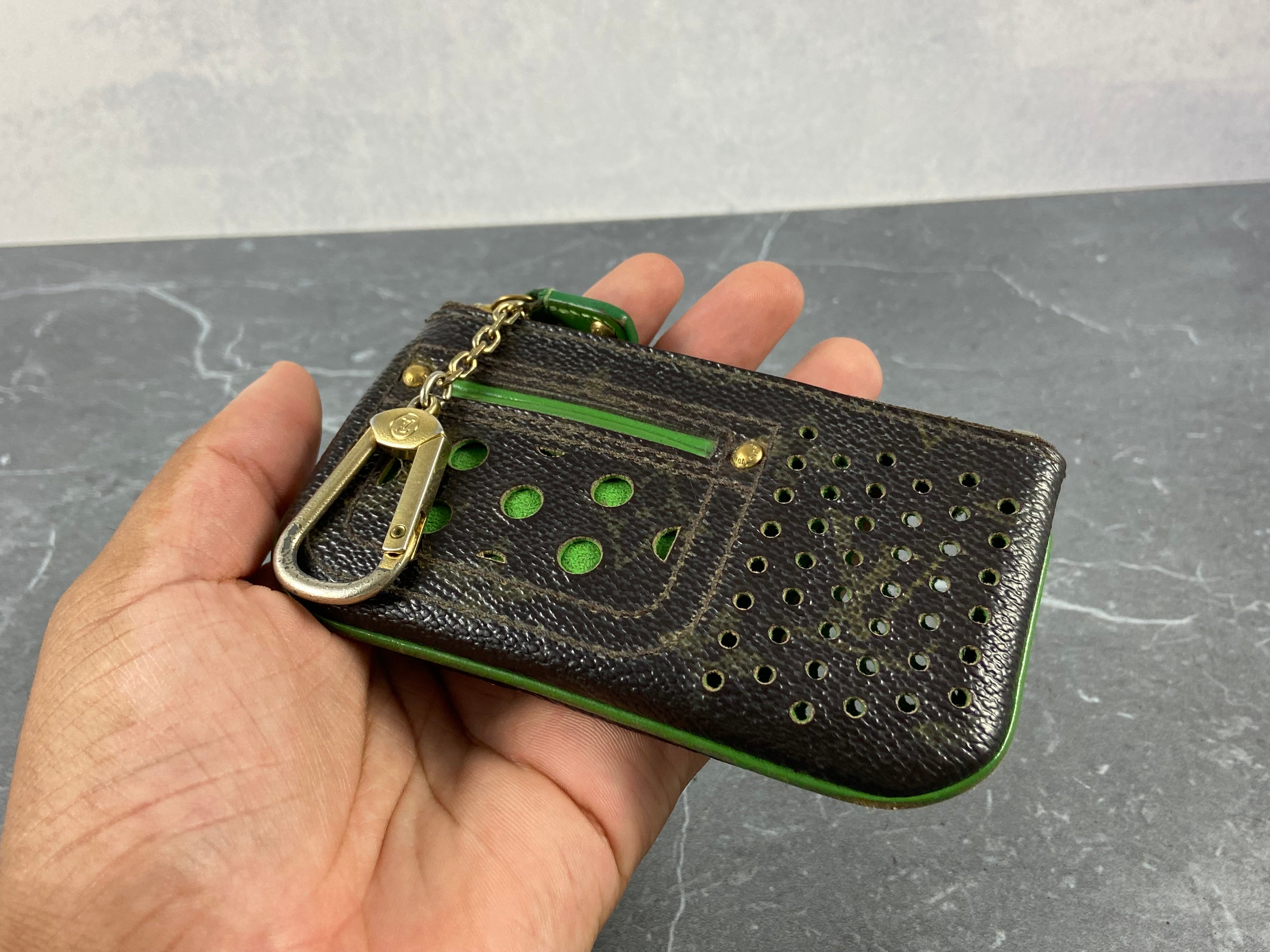 Louis Vuitton Perforated Pochette Cles Key Pouch Monogram Canvas