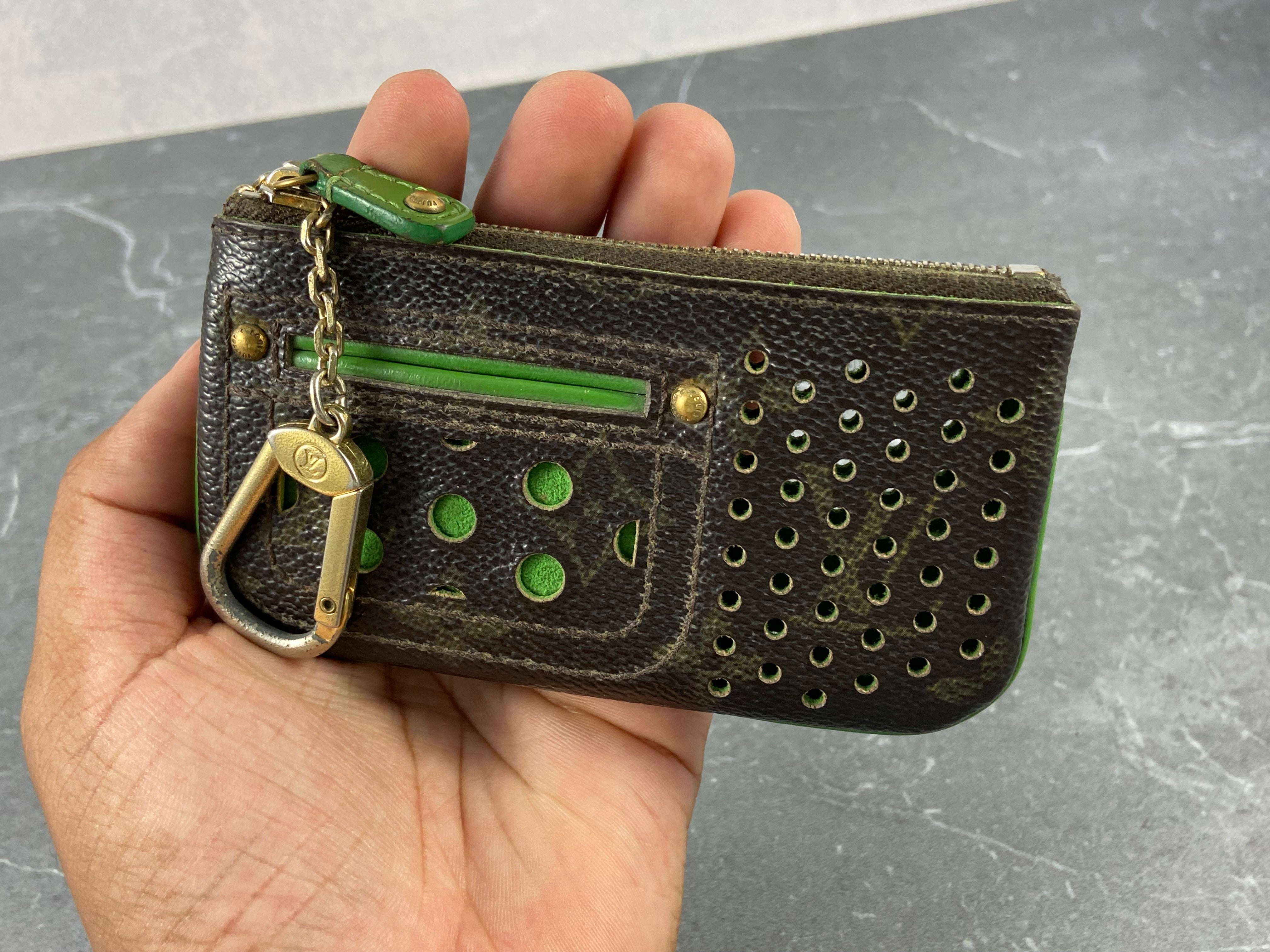 Louis Vuitton Perforated Pochette Cles Key Pouch Monogram Canvas