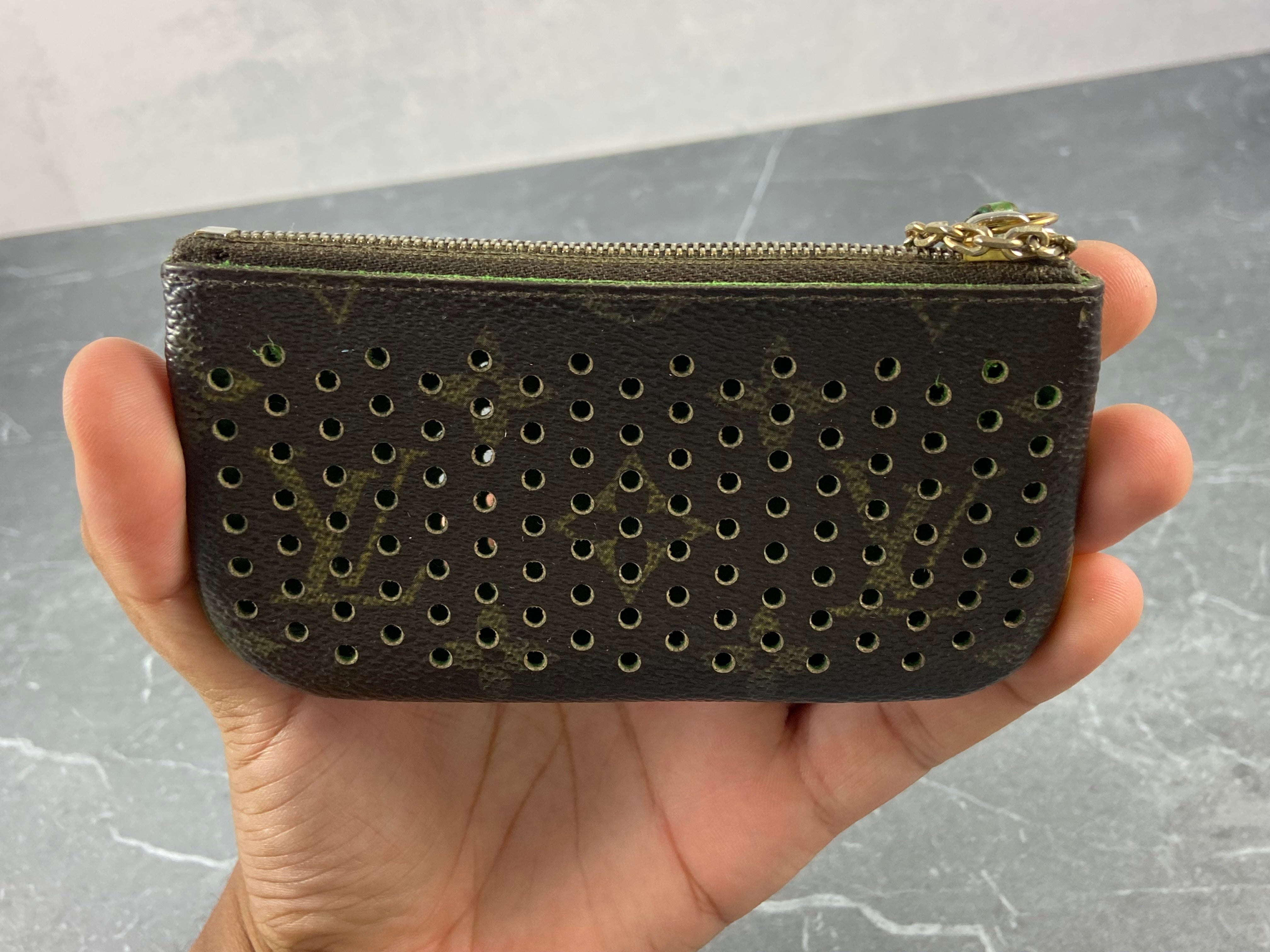 Louis Vuitton Perforated Pochette Cles Key Pouch Monogram Canvas