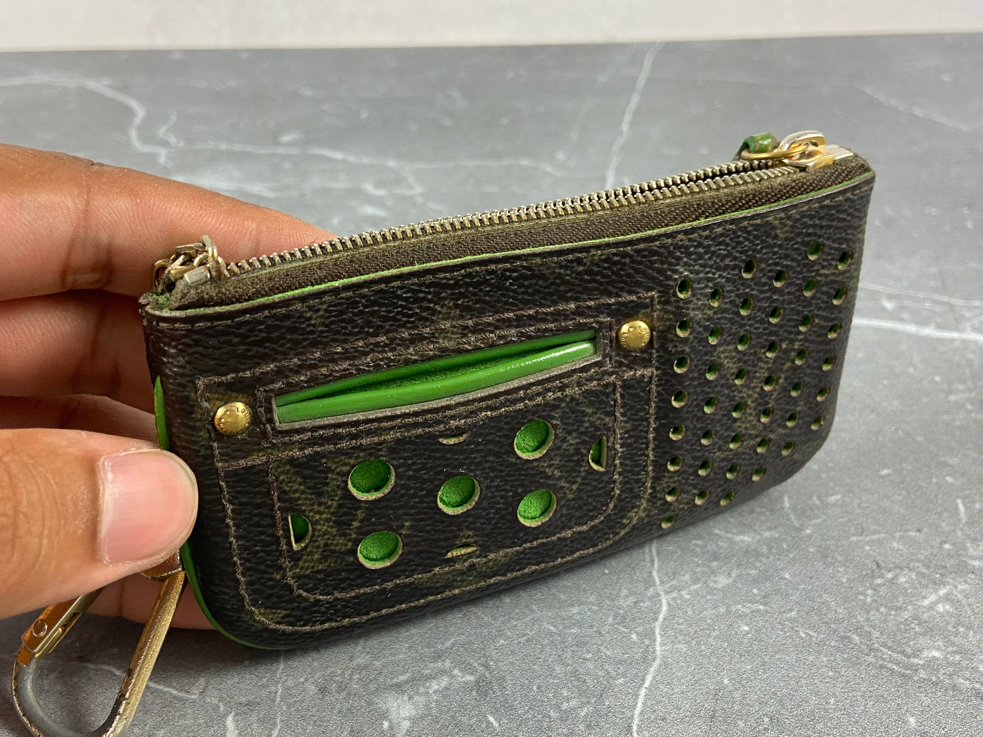 Louis Vuitton Perforated Pochette Cles Key Pouch Monogram Canvas