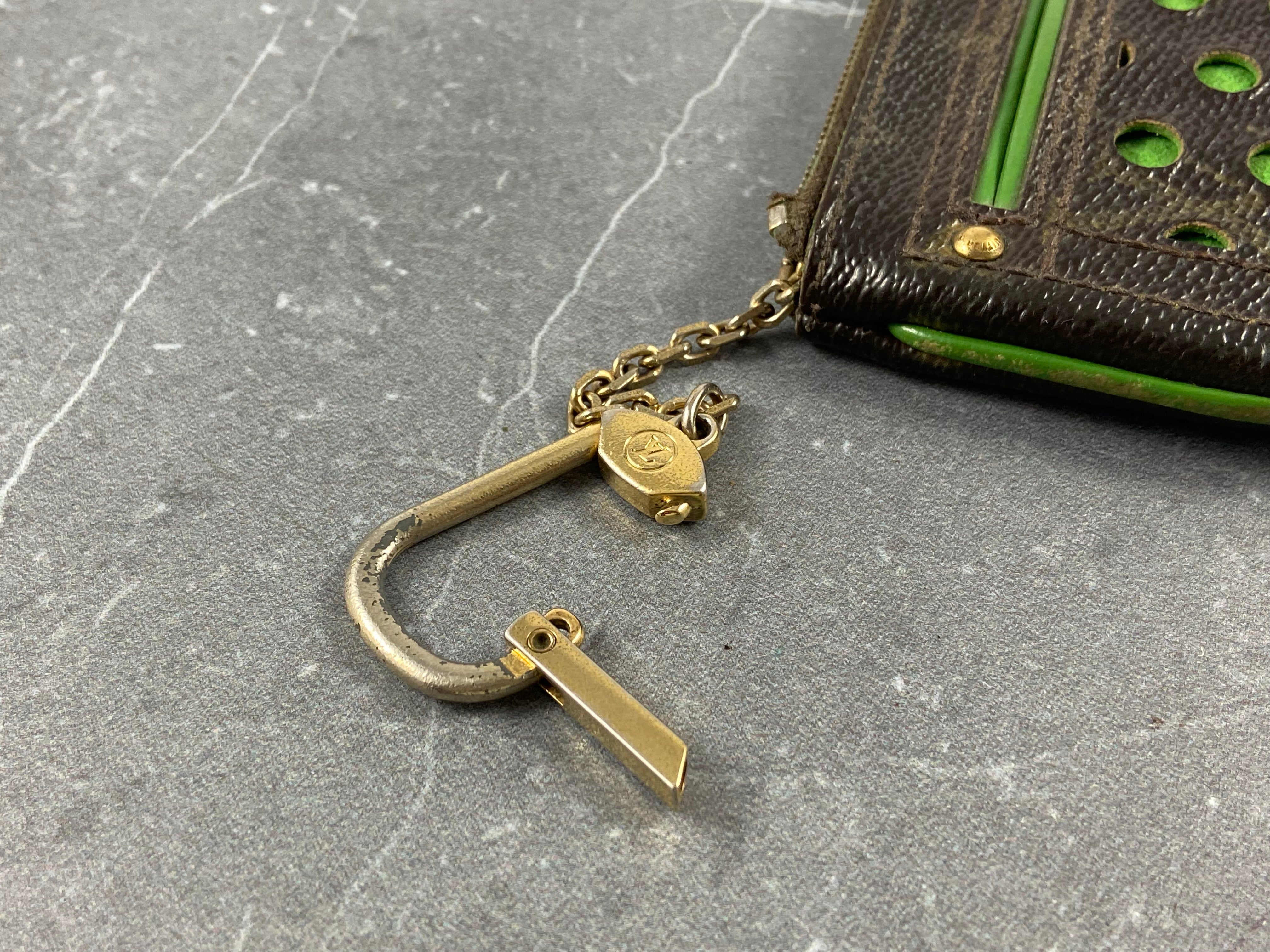 Louis Vuitton Perforated Pochette Cles Key Pouch Monogram Canvas