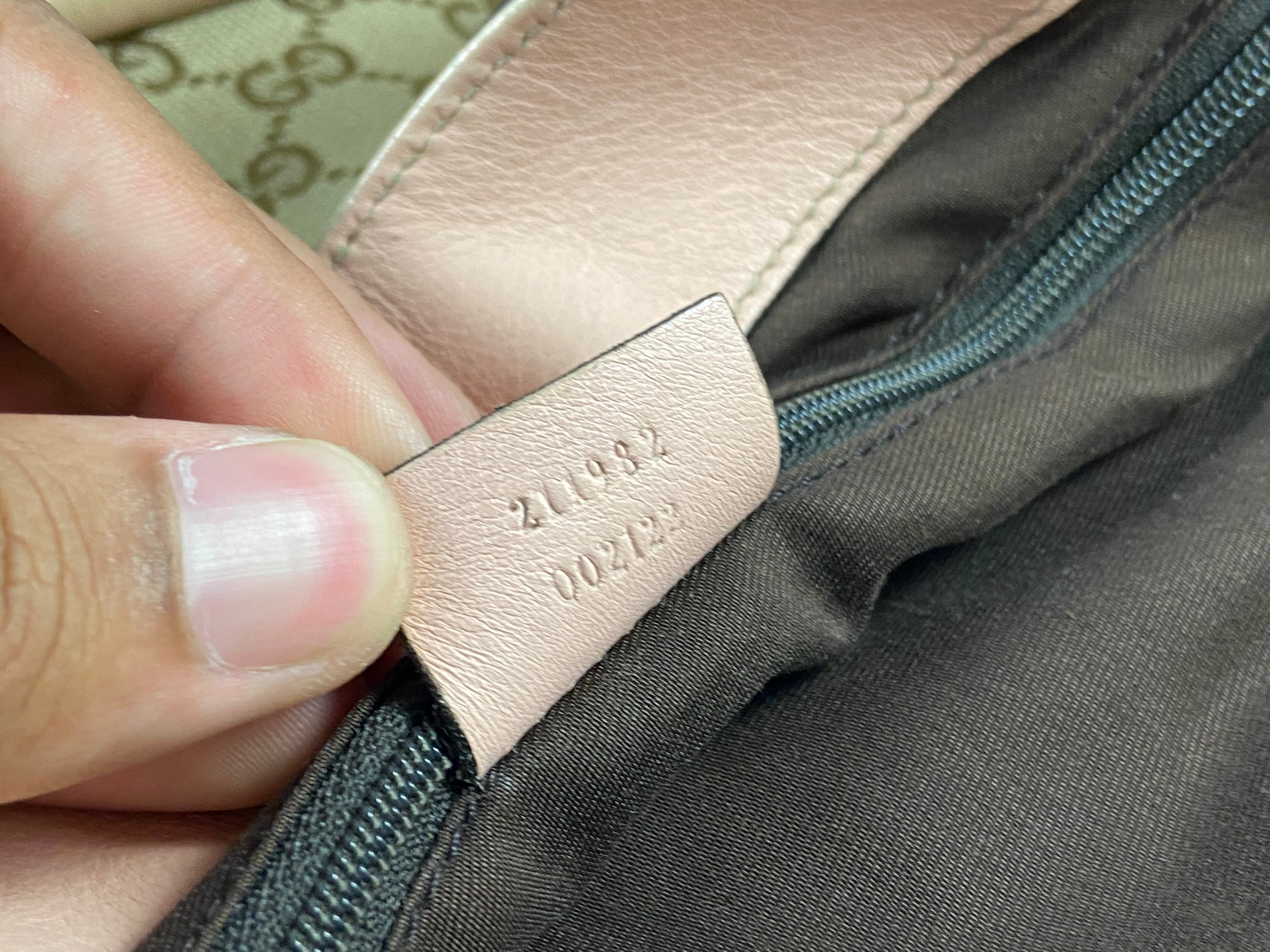 Gucci Handbag Beige GG Monogram + Pink Leather