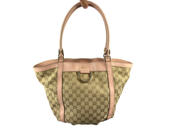 Gucci Handbag Beige GG Monogram + Pink Leather