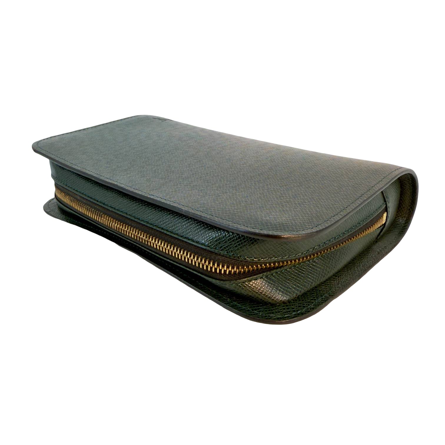 Louis Vuitton Baikal Clutch Grün Taiga Leder
