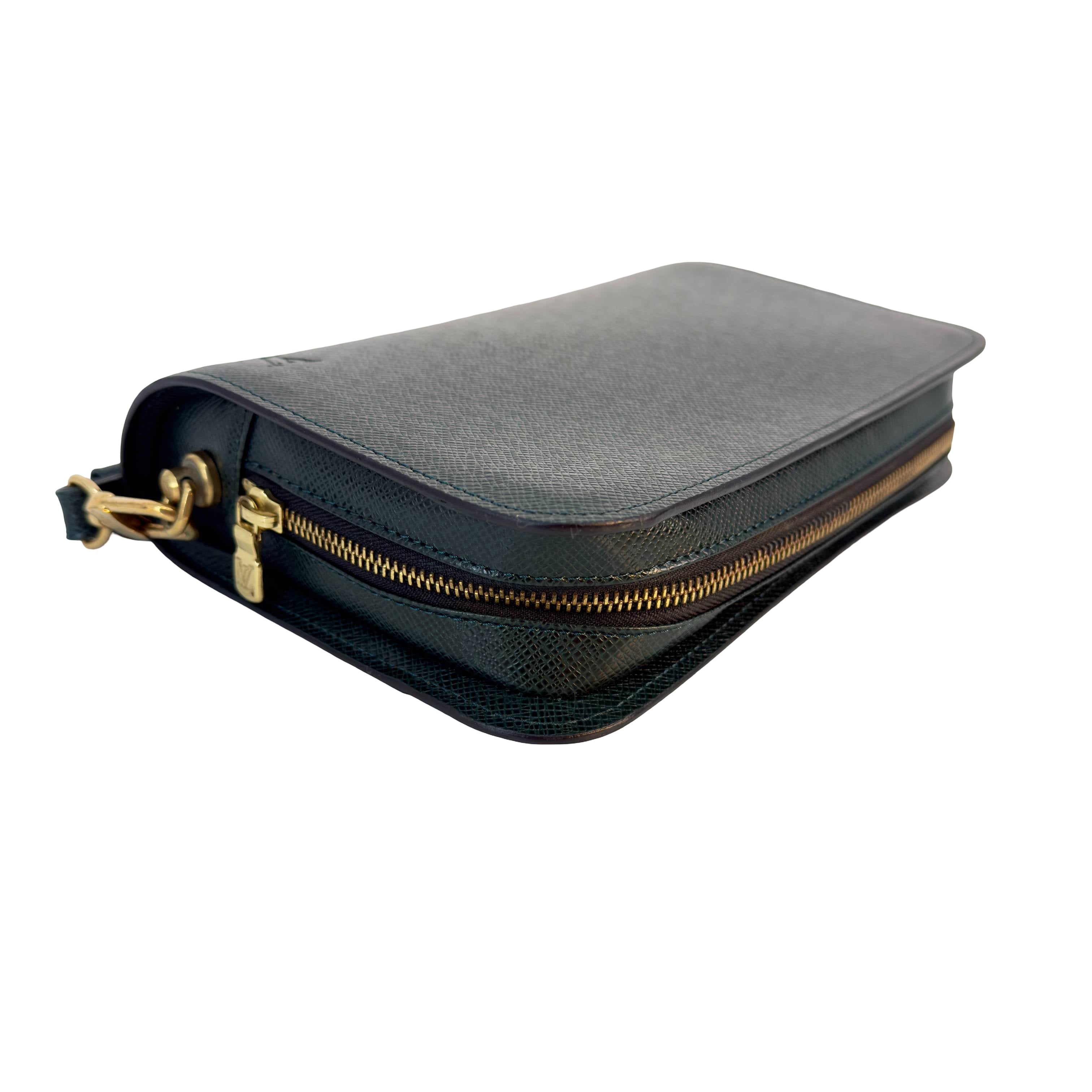 Louis Vuitton Baikal Clutch Grün Taiga Leder