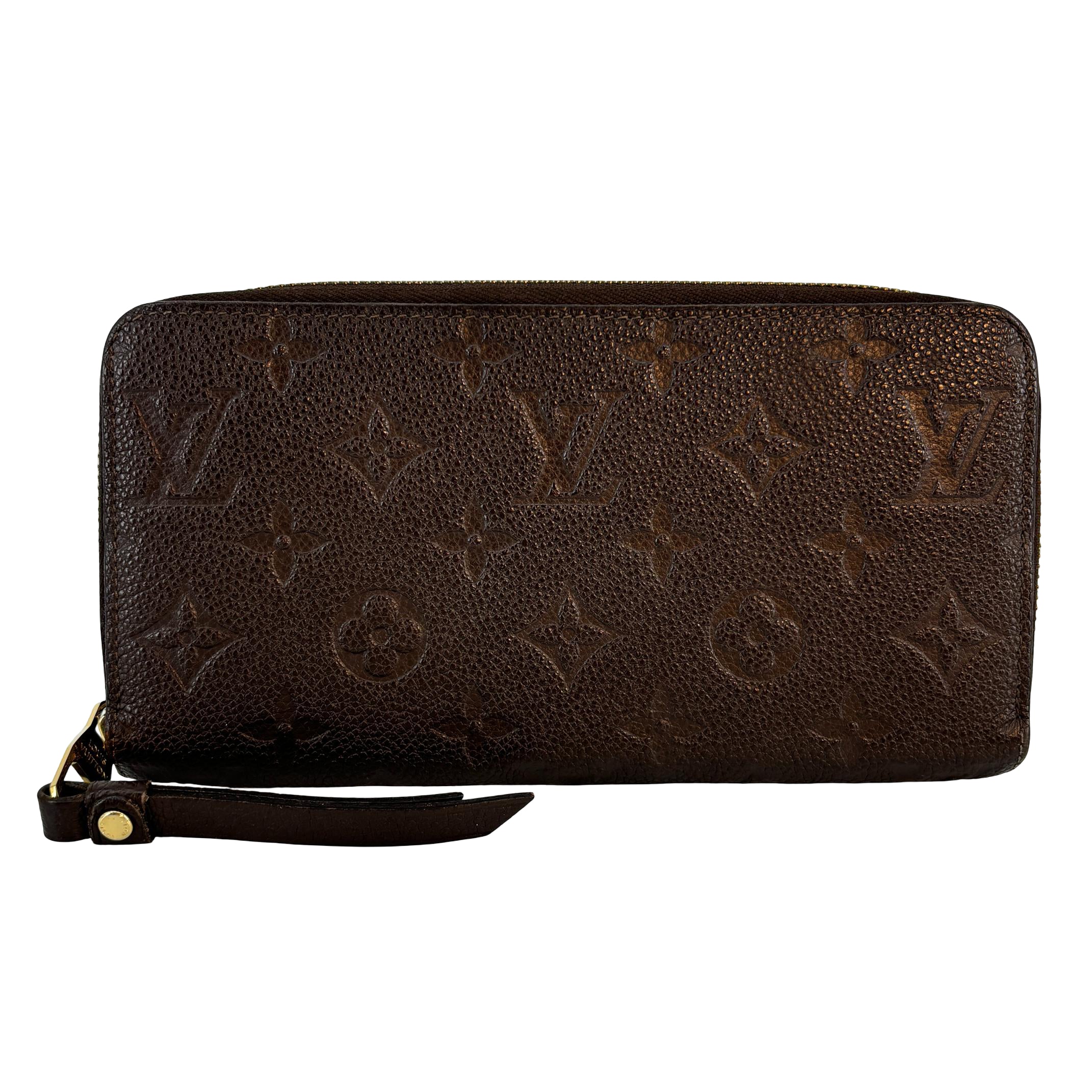 Louis Vuitton Zippy Wallet Brown Monogram Empreinte Leather
