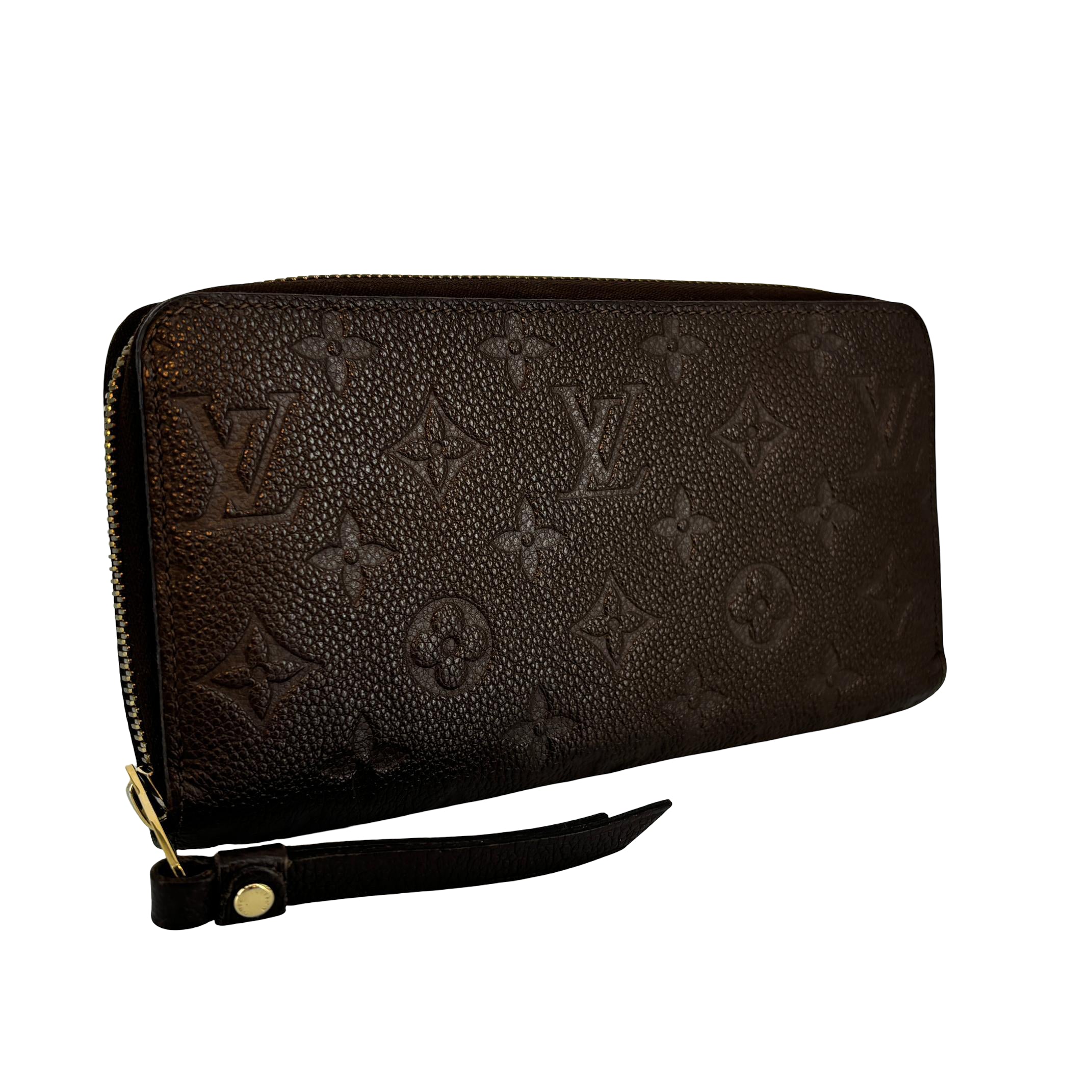 Louis Vuitton Zippy Wallet Brown Monogram Empreinte Leather