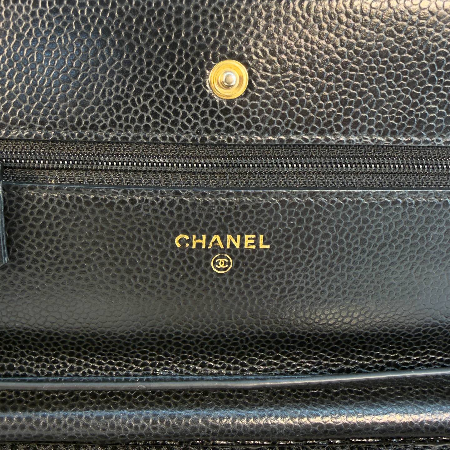 Chanel Wallet on Chain WOC Schwarz Caviar Leder