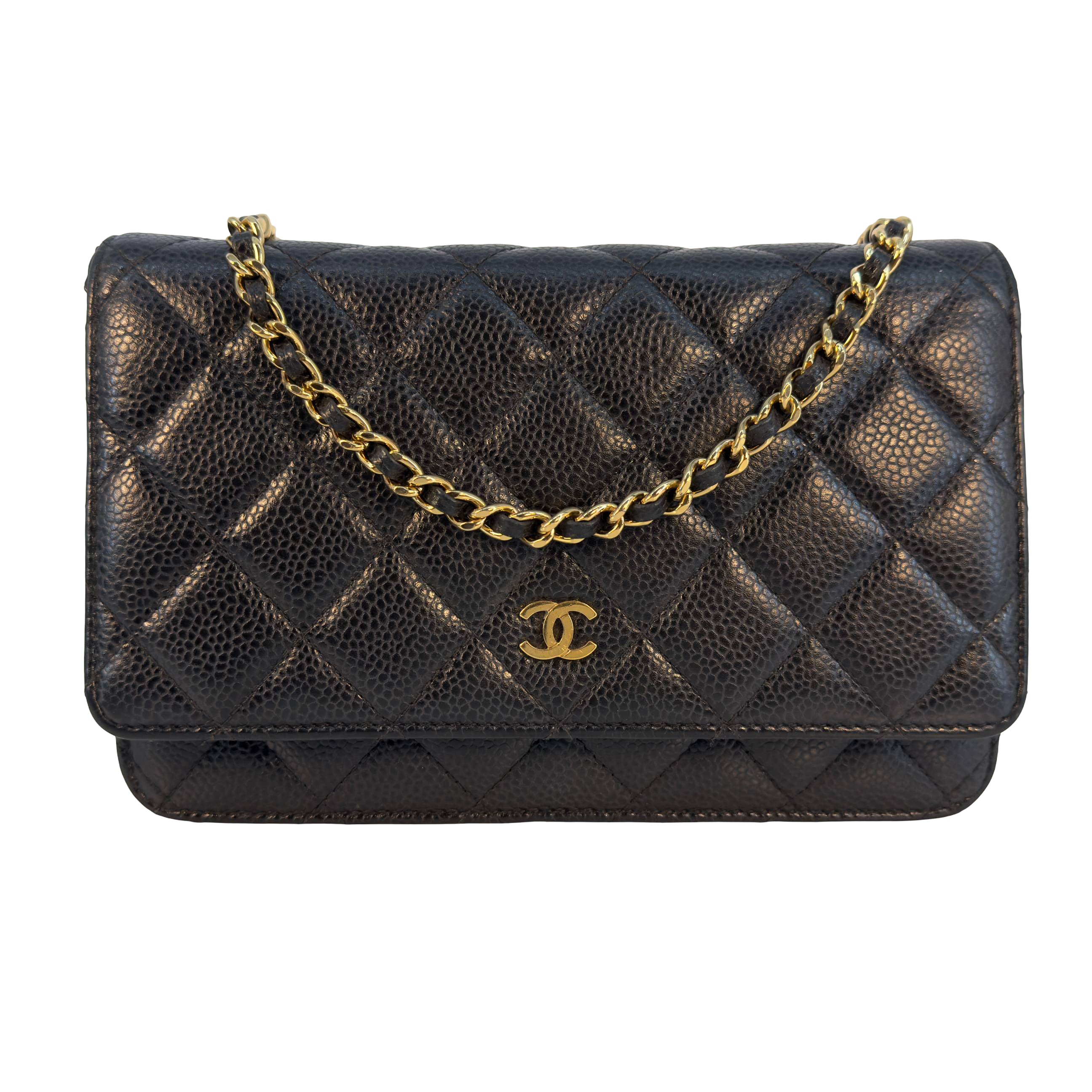Chanel Wallet on Chain WOC Schwarz Caviar Leder