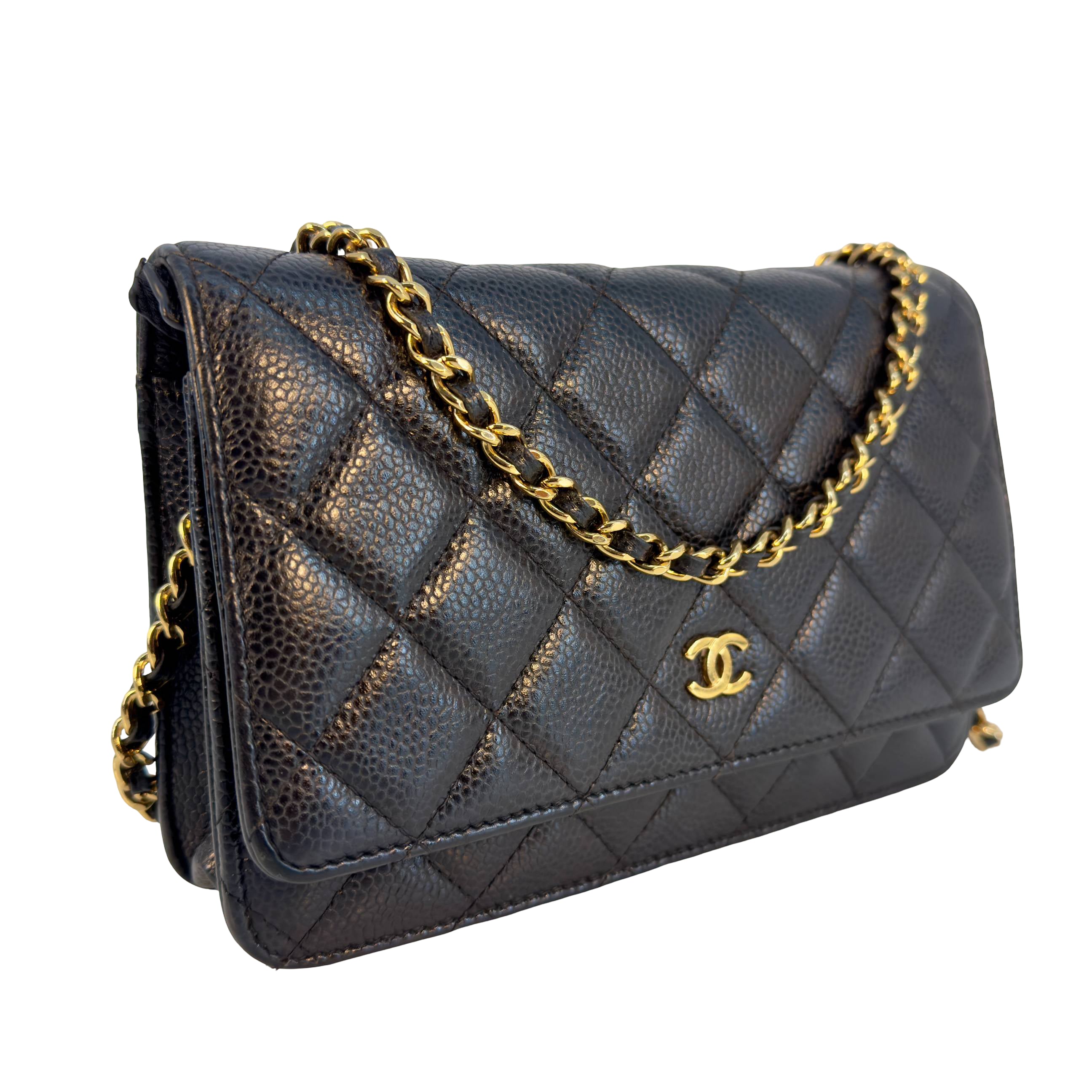 Chanel Wallet on Chain WOC Schwarz Caviar Leder