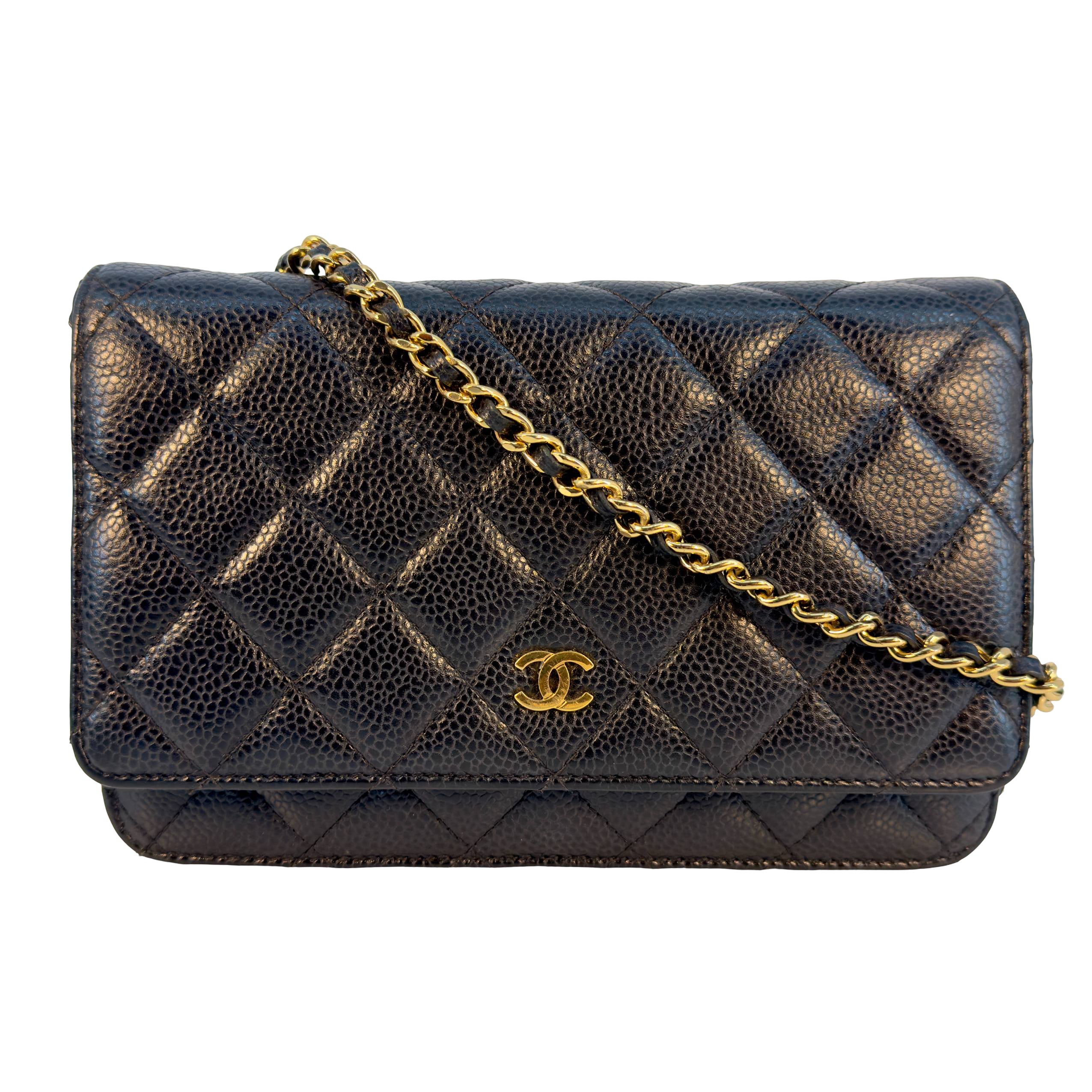 Chanel Wallet on Chain WOC Schwarz Caviar Leder