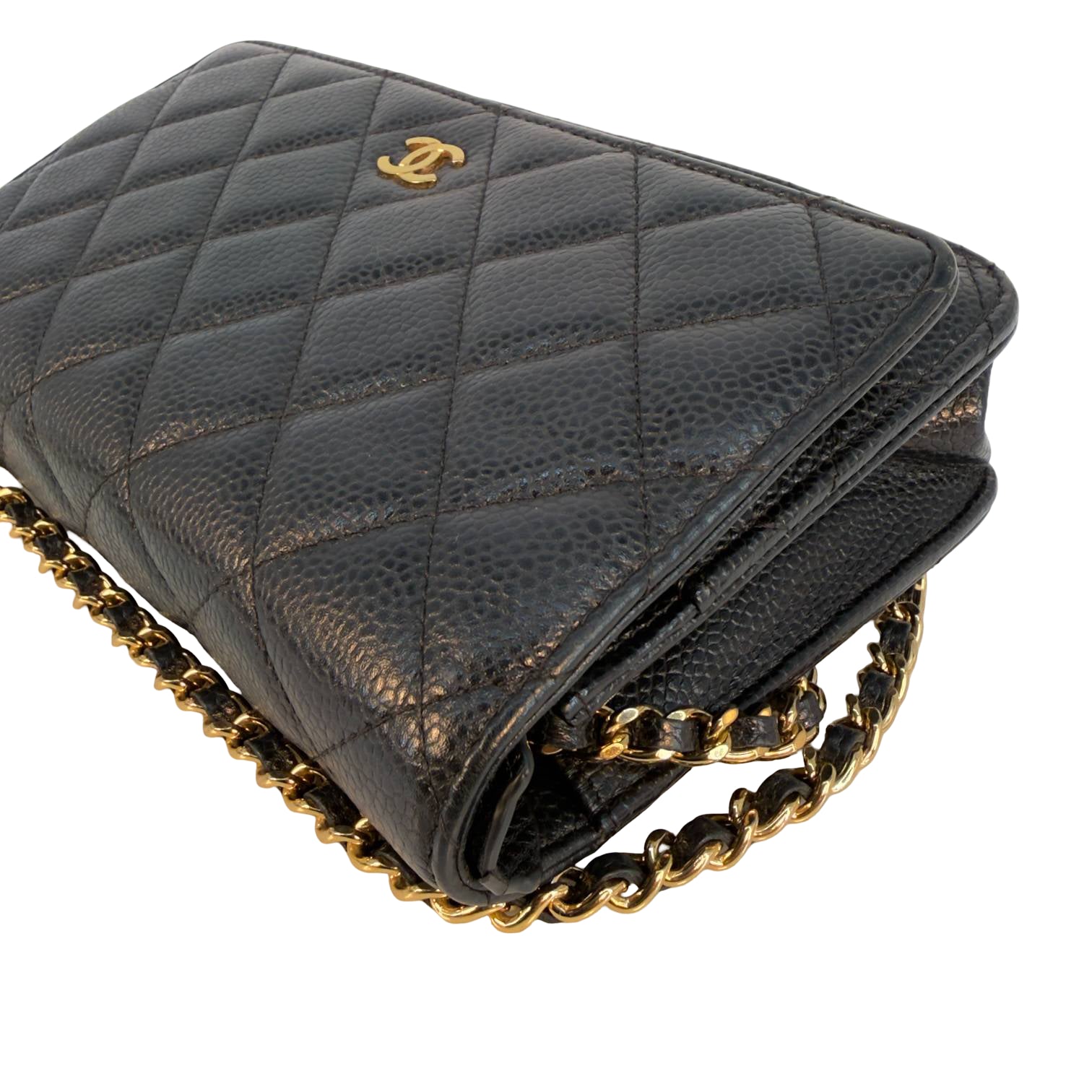 Chanel Wallet on Chain WOC Schwarz Caviar Leder