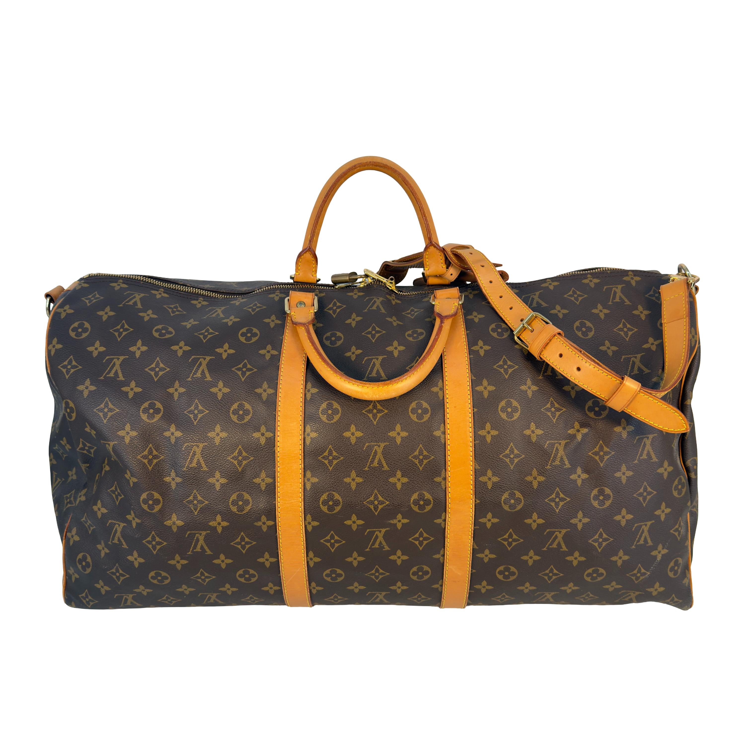 Louis Vuitton Keepall 60 Bandoulière Braun Monogram Canvas