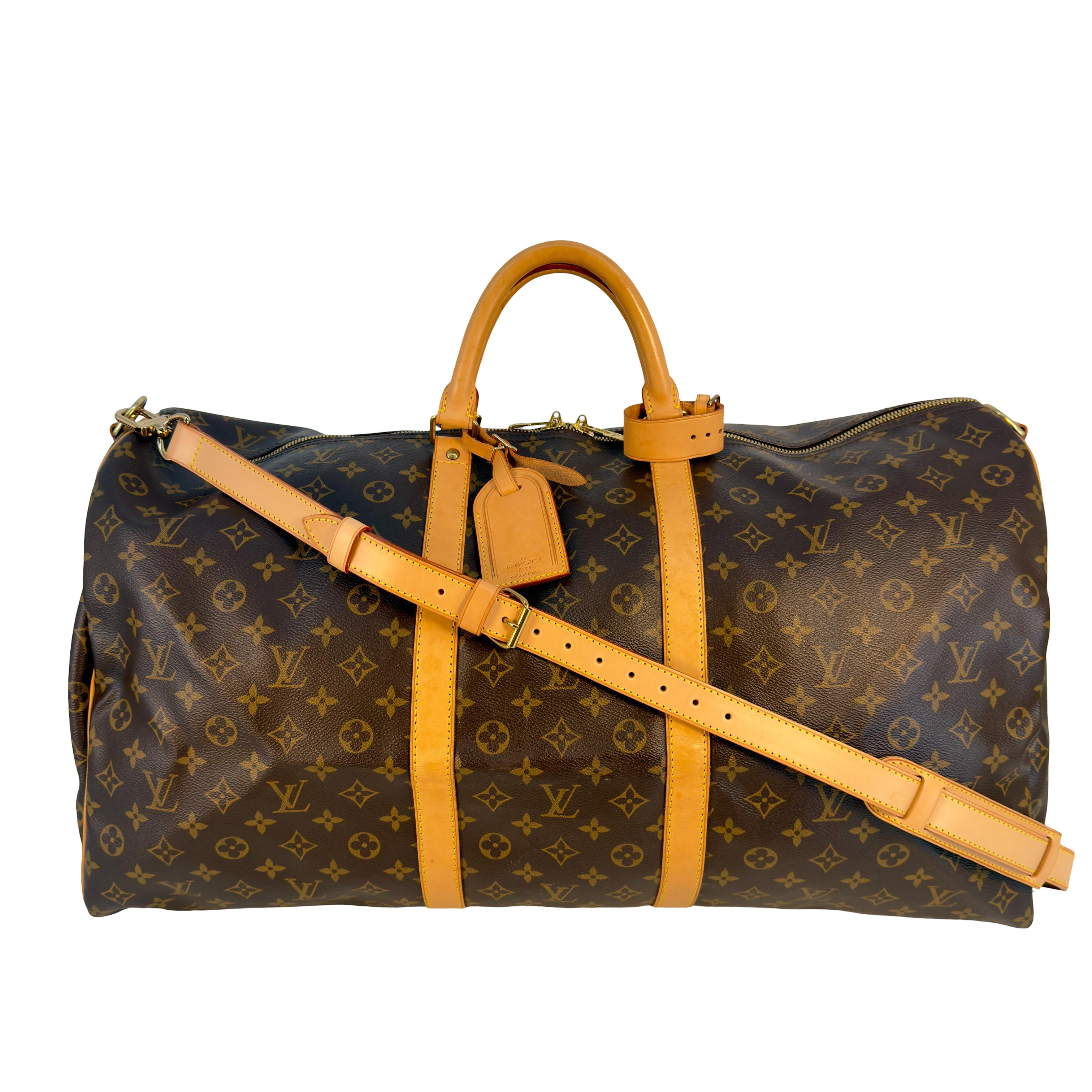 Louis Vuitton Keepall 60 Bandoulière Braun Monogram Canvas