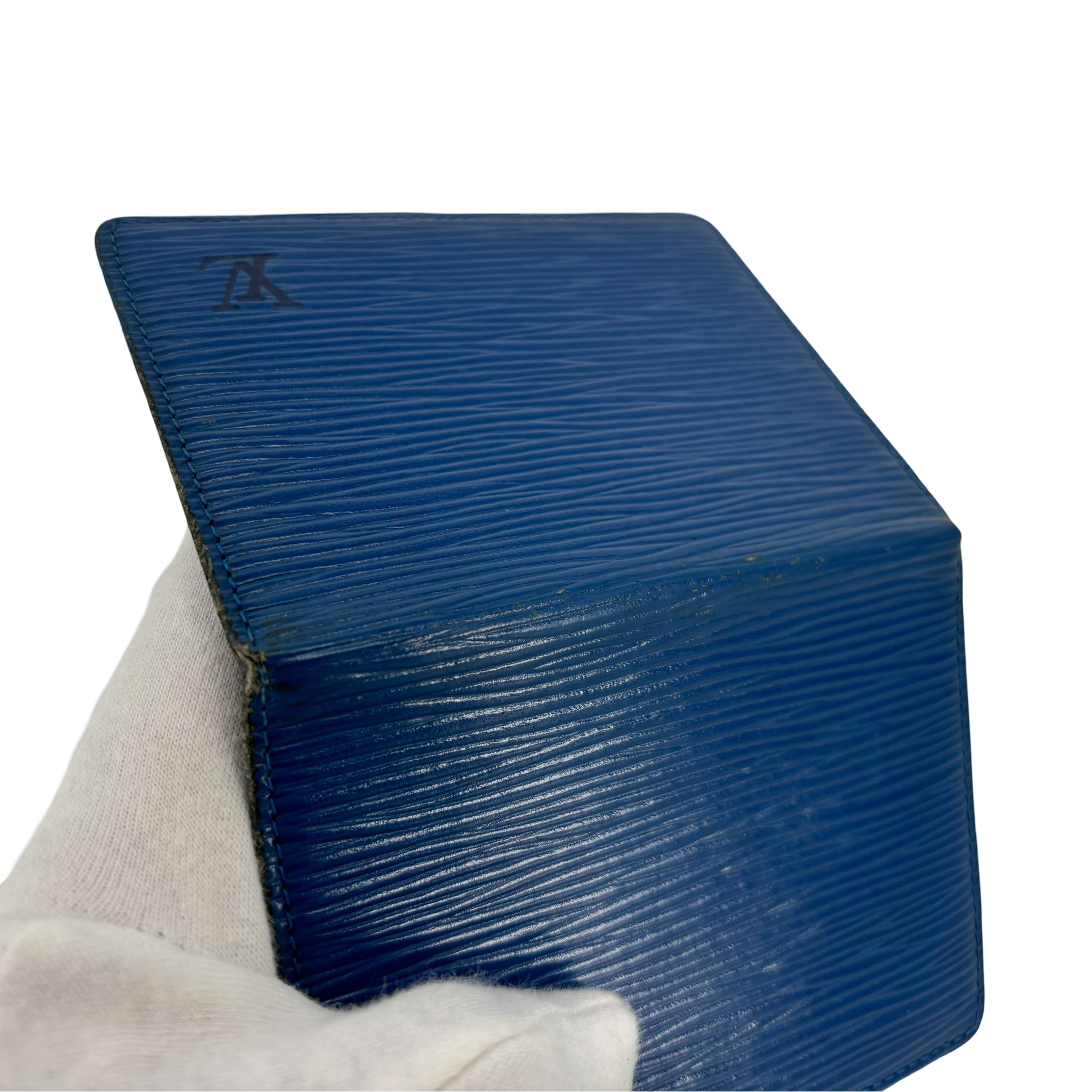 Louis Vuitton Card Case Blue Epi Leather