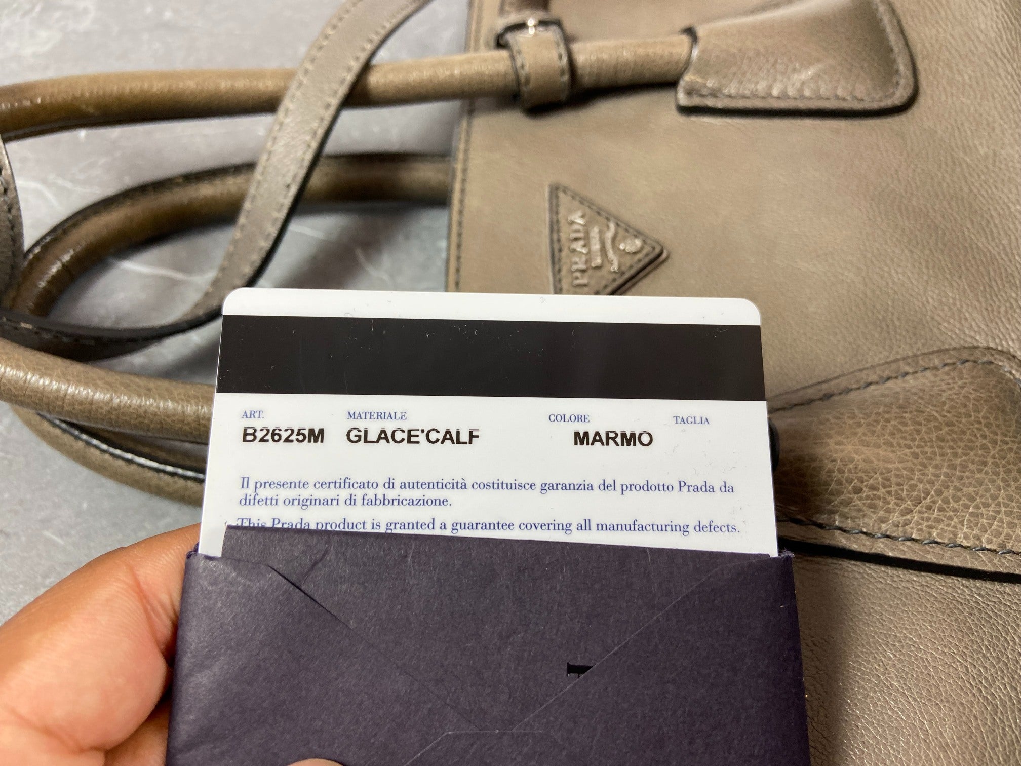 Prada Twin Zip Hand / Shoulder Bag Grey Leather