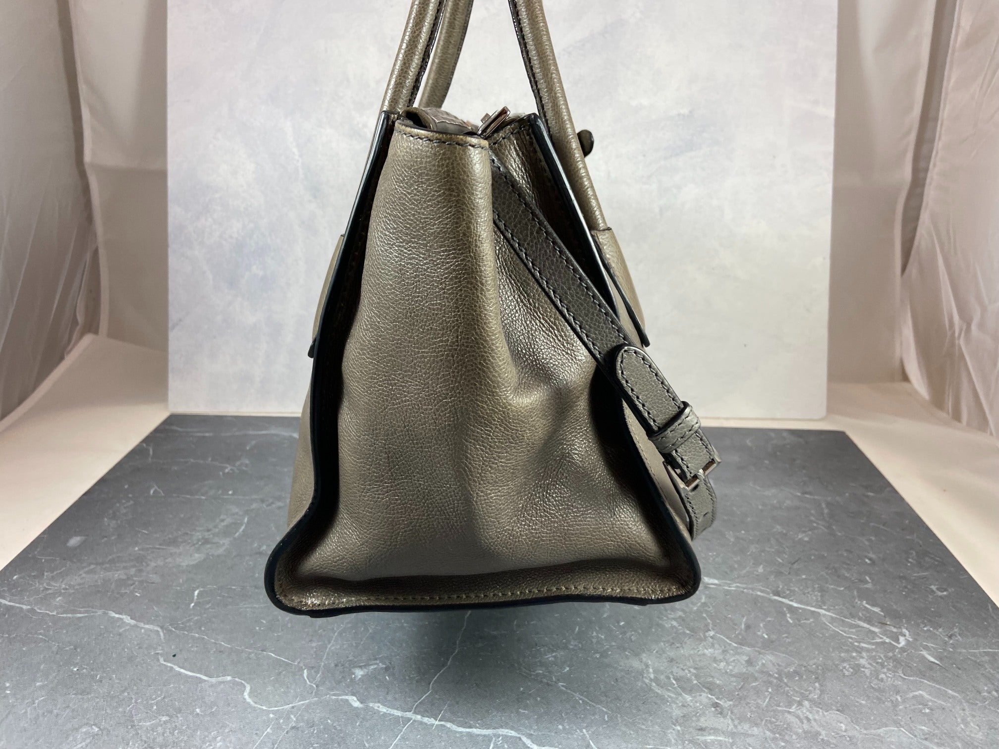 Prada Twin Zip Hand / Shoulder Bag Grey Leather