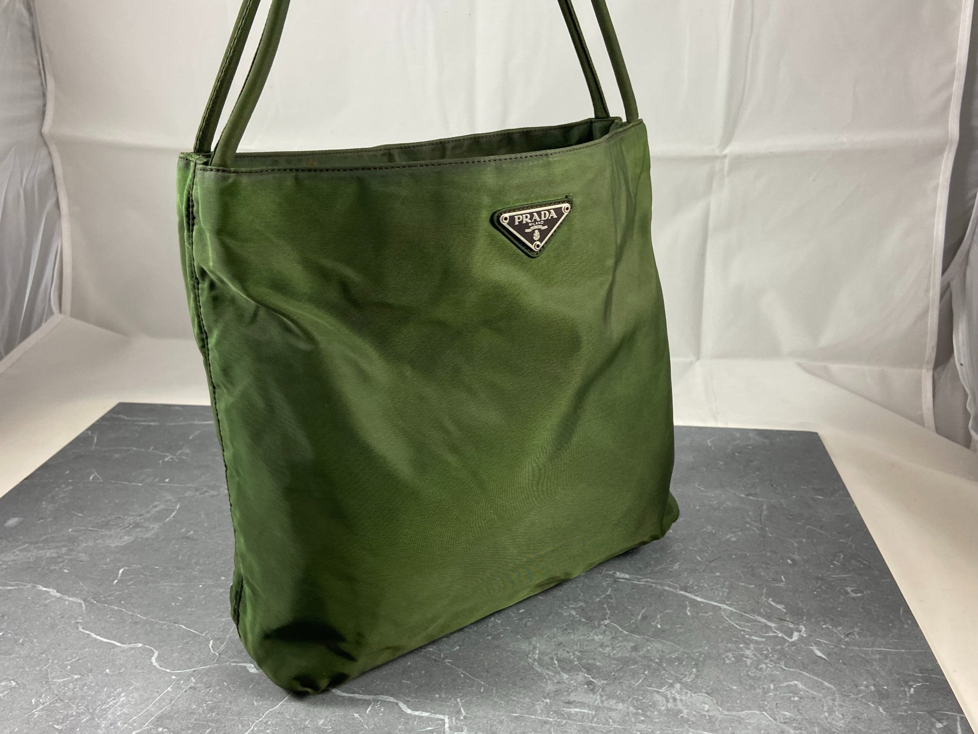 Prada Tessuto Nylon Hand / Tote Bag Green