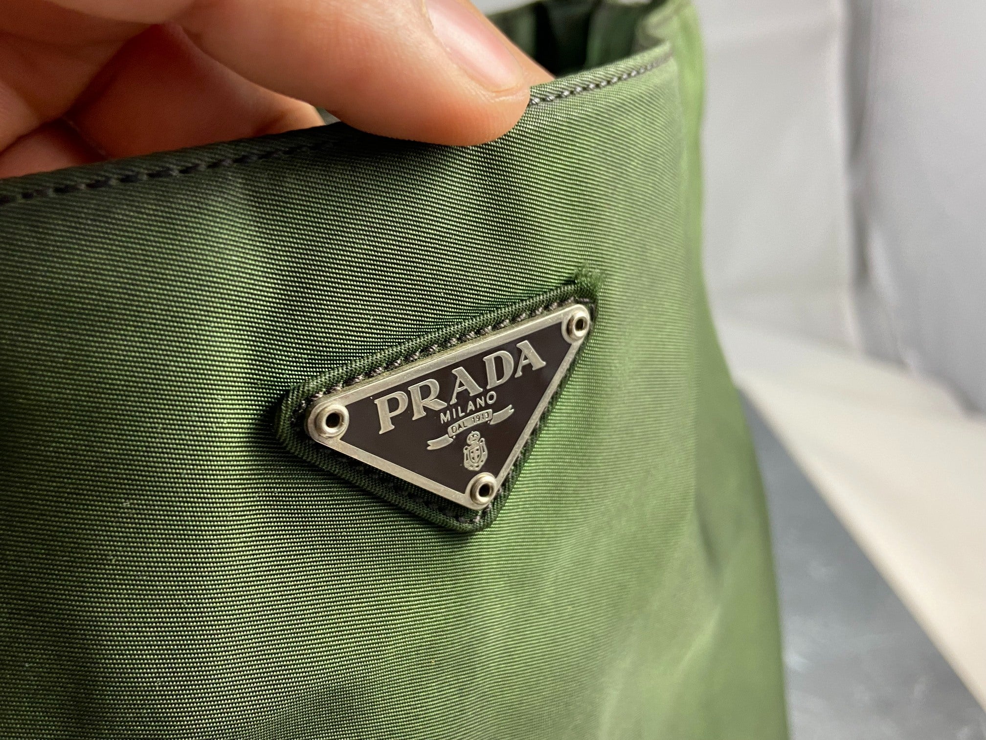 Prada Tessuto Nylon Hand / Tote Bag Green