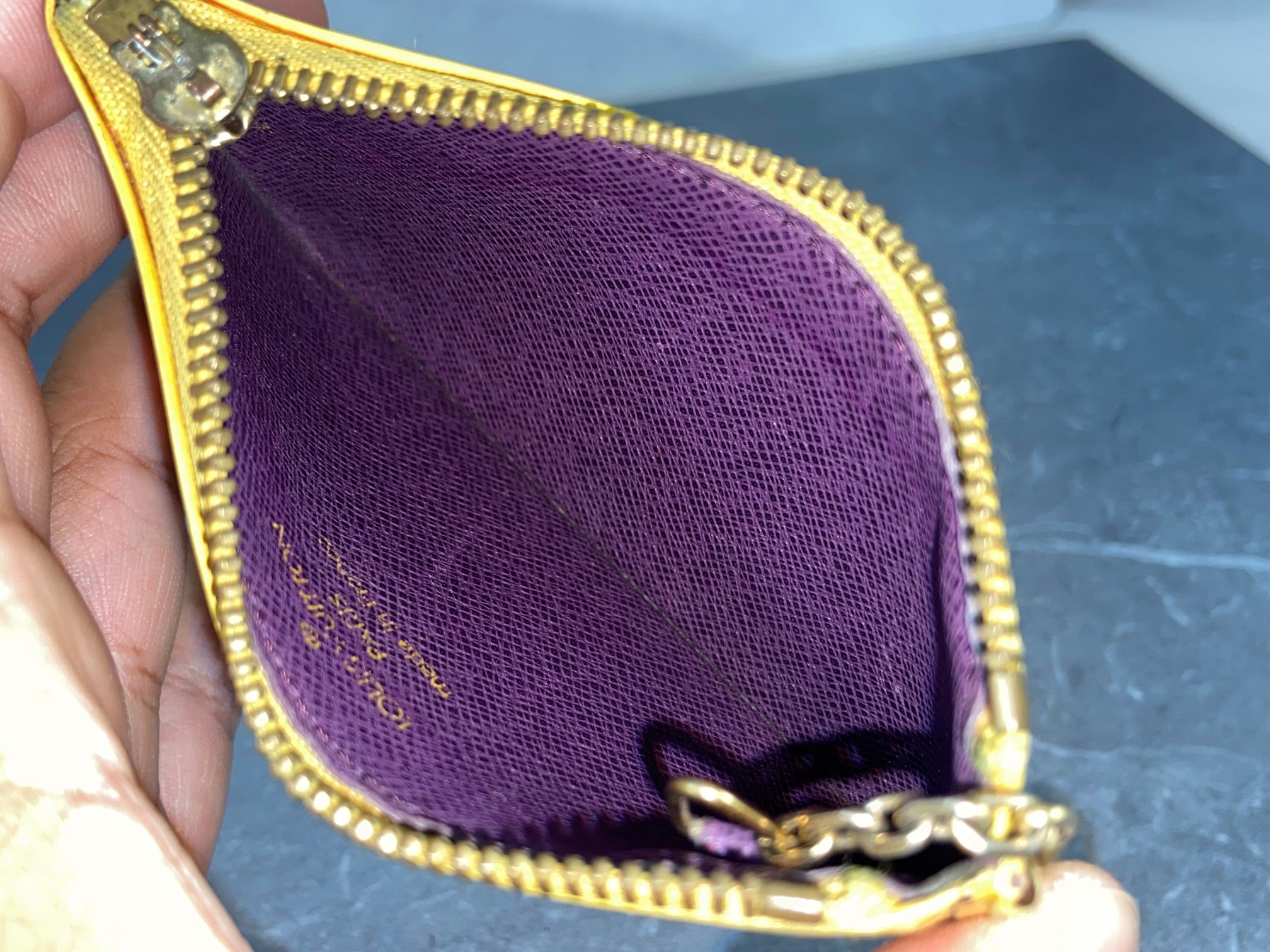 Louis Vuitton Pochette Cles Key Pouch Yellow Epi Leather