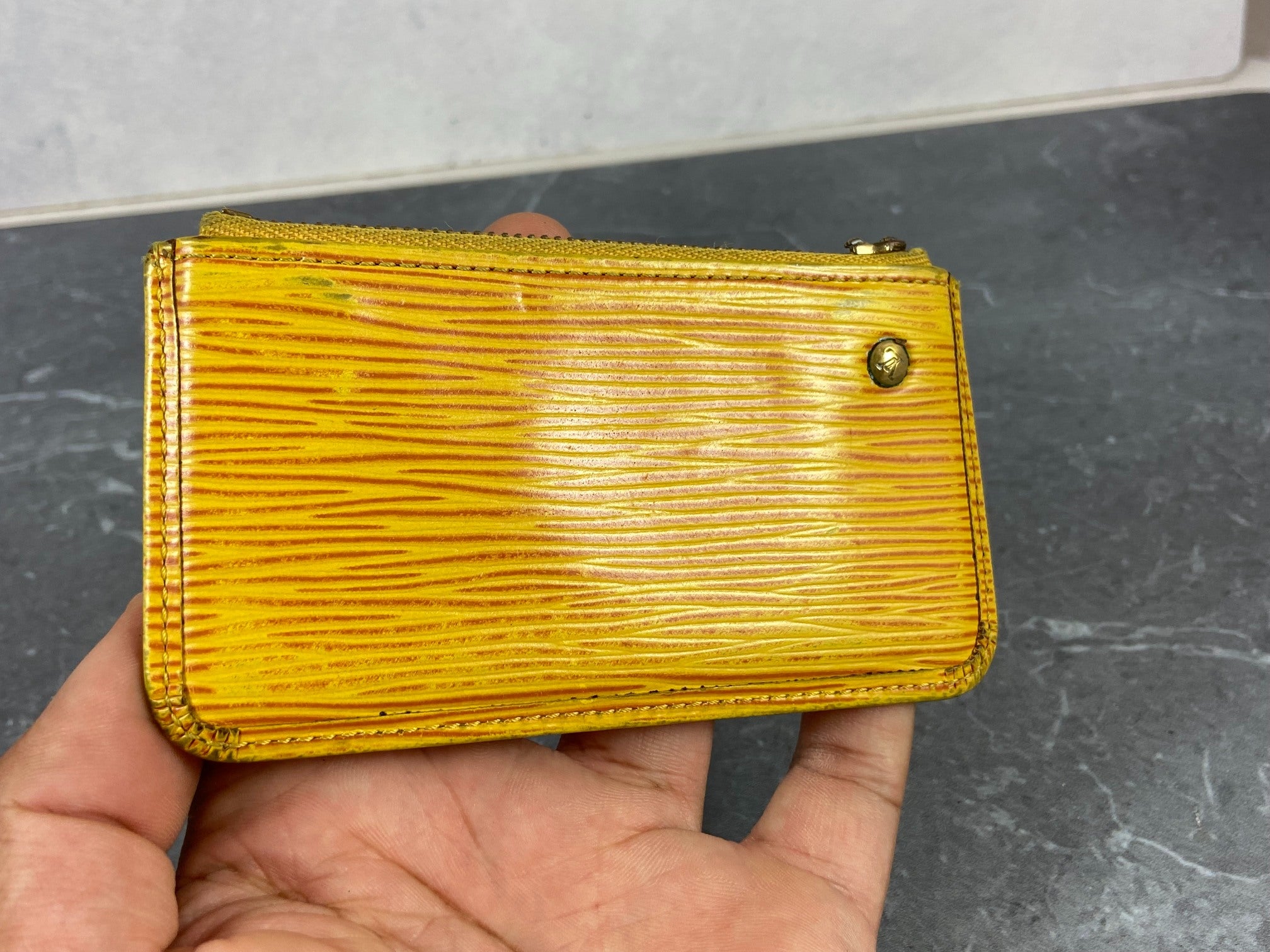 Louis Vuitton Pochette Cles Key Pouch Yellow Epi Leather