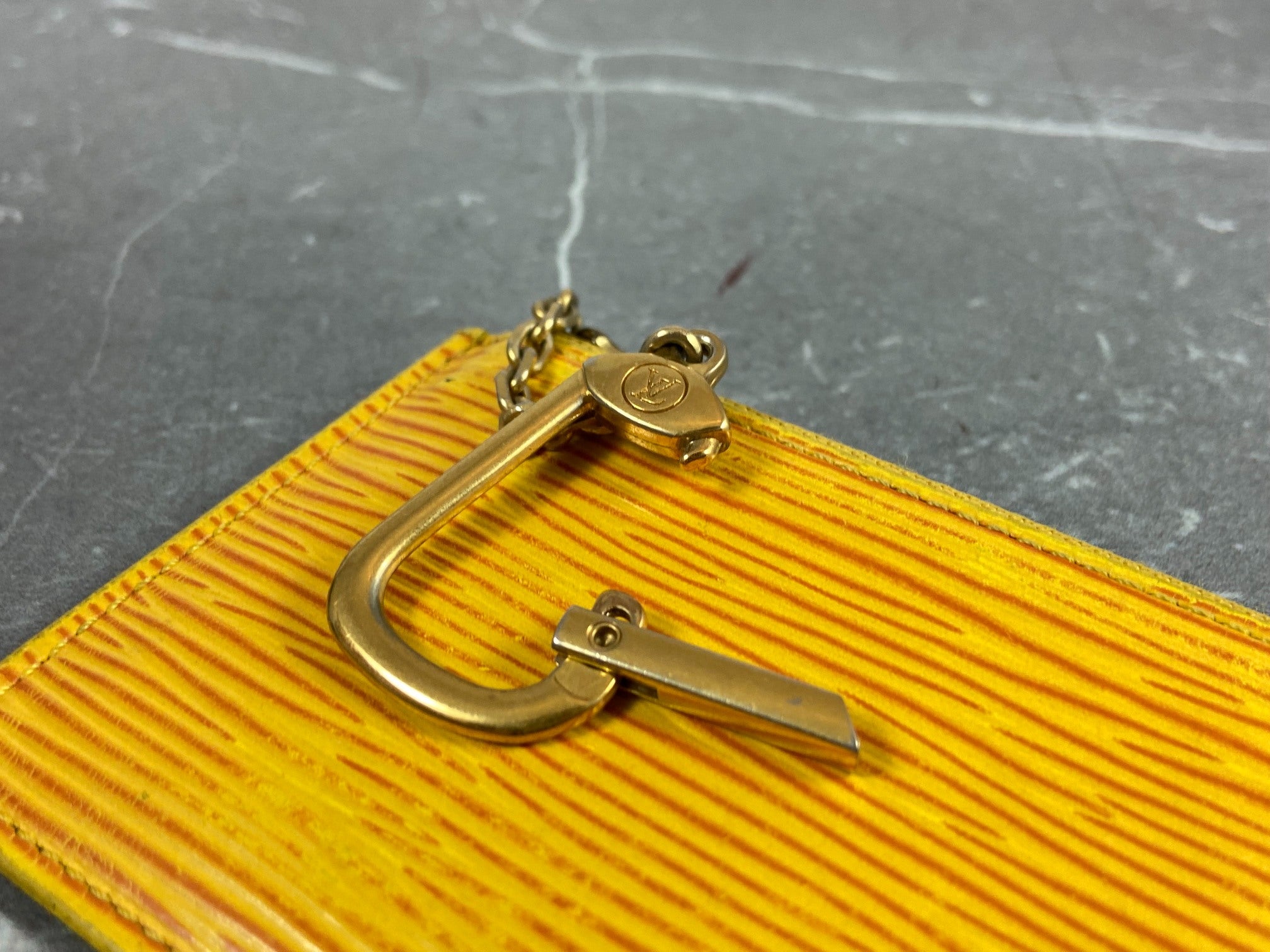 Louis Vuitton Pochette Cles Key Pouch Yellow Epi Leather