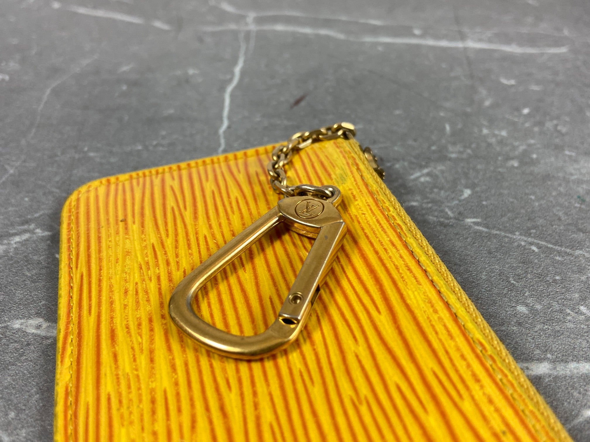 Louis Vuitton Pochette Cles Key Pouch Yellow Epi Leather