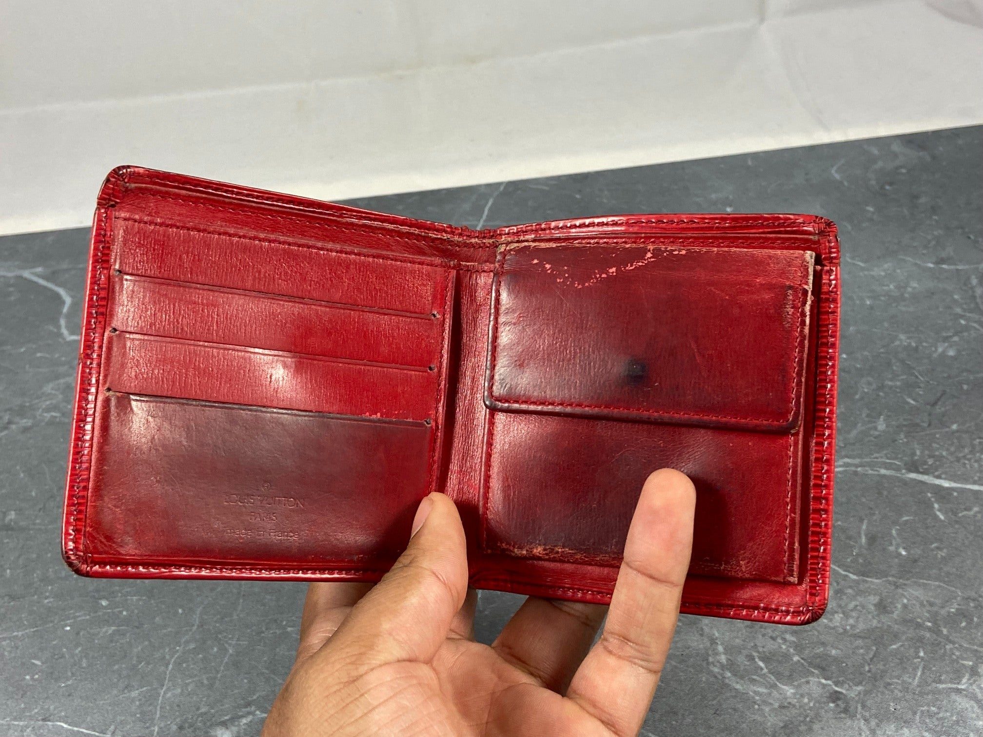 Louis Vuitton Marco Wallet Red Epi Leather