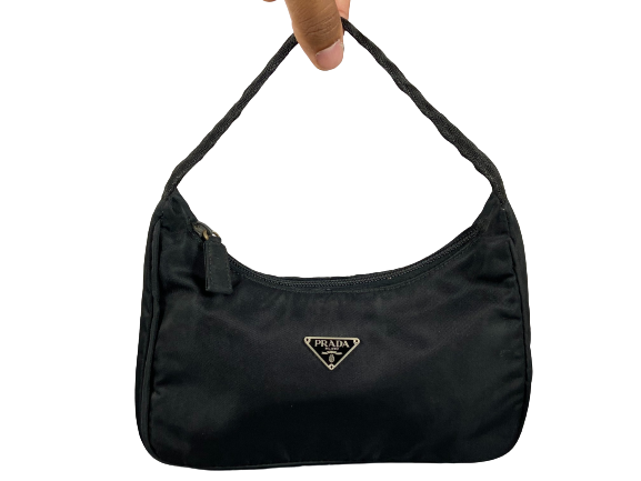 Prada Tessuto Hobo Mini Bag / Pochette Black