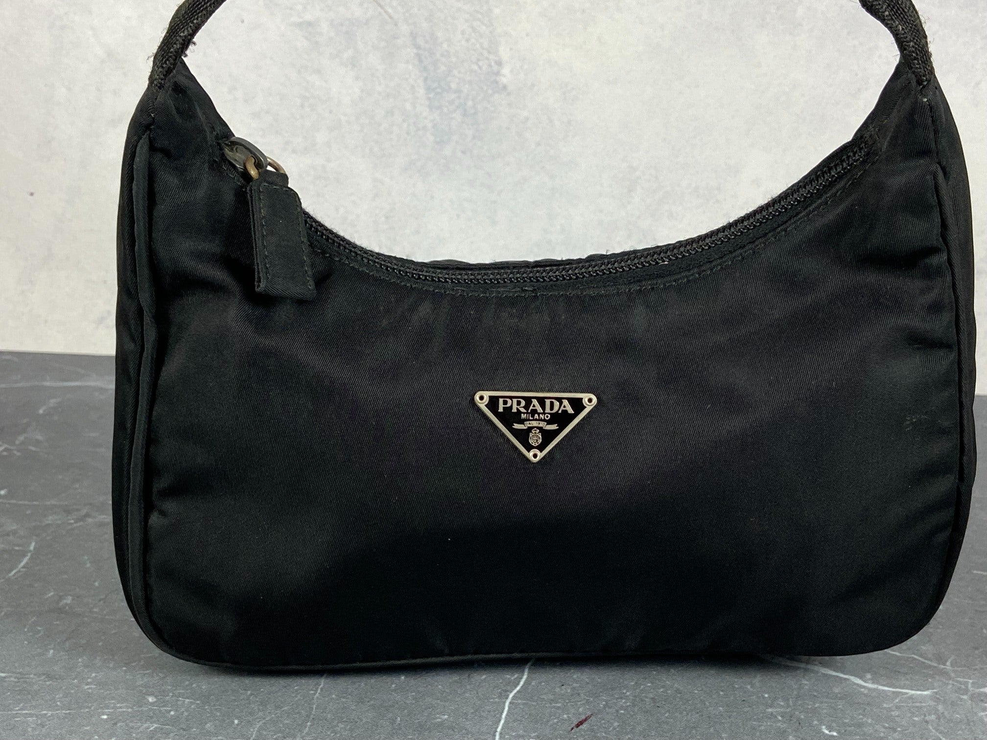 Prada Tessuto Hobo Mini Bag / Pochette Black