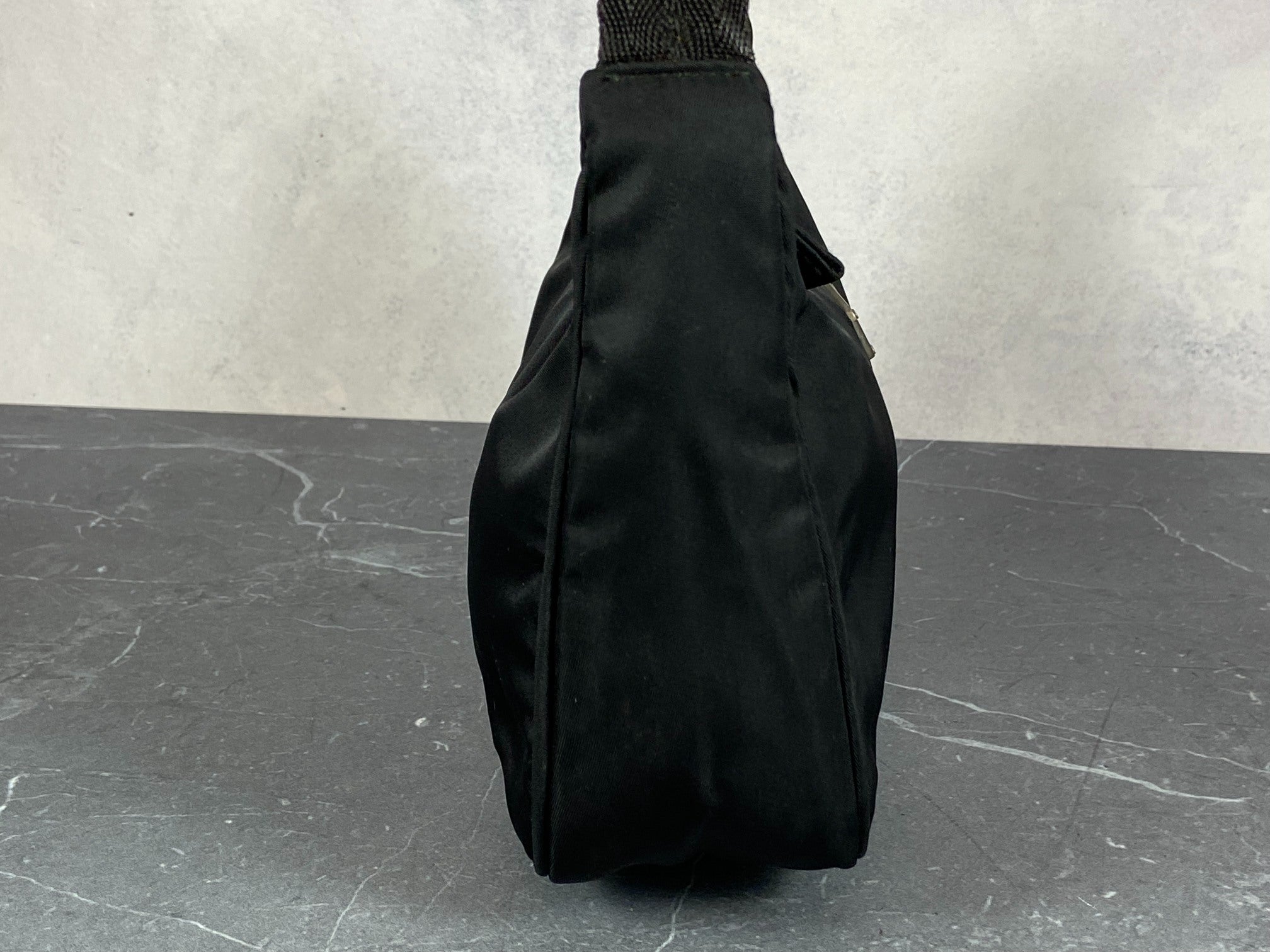 Prada Tessuto Hobo Mini Bag / Pochette Black