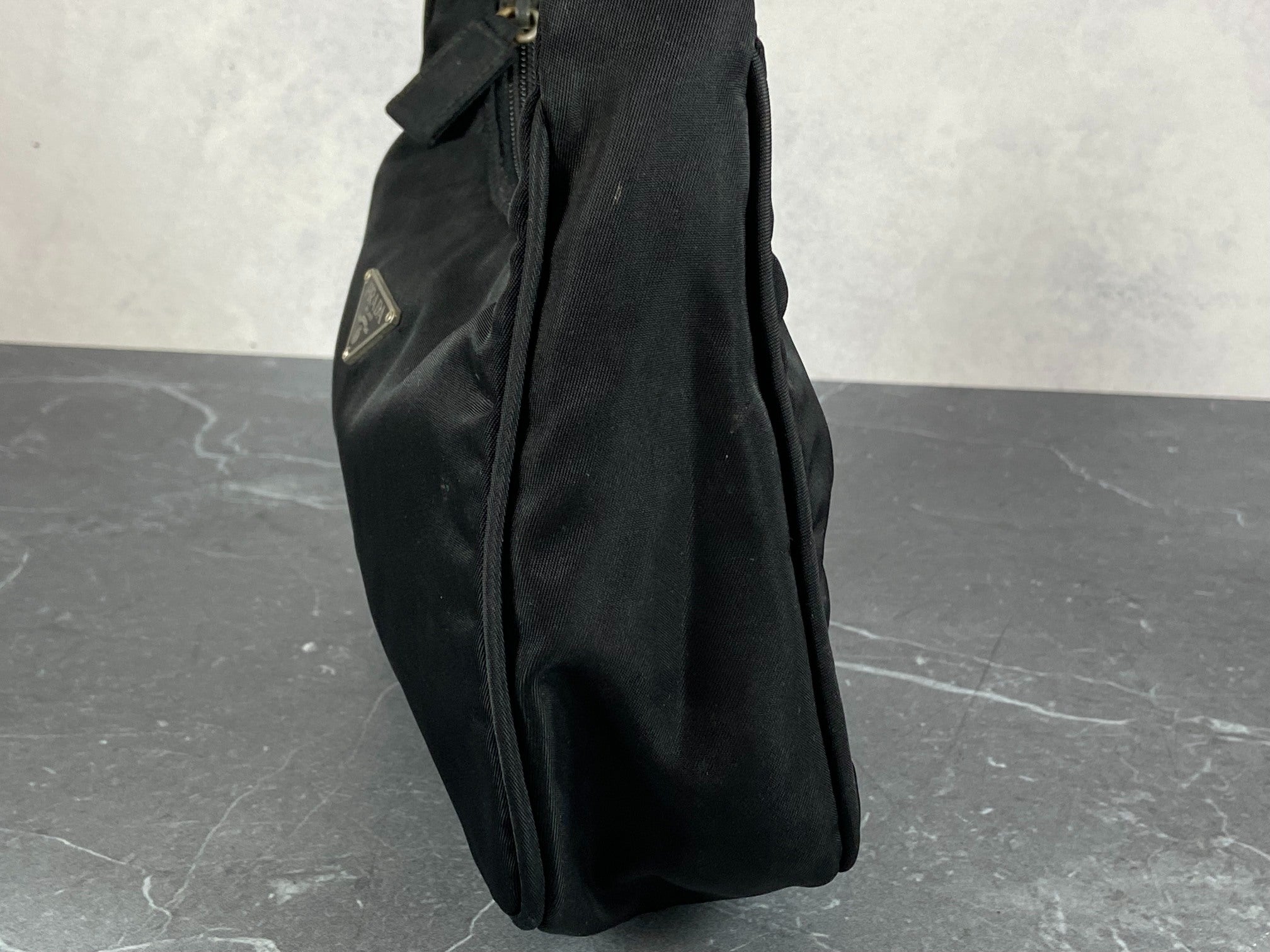 Prada Tessuto Hobo Mini Bag / Pochette Black