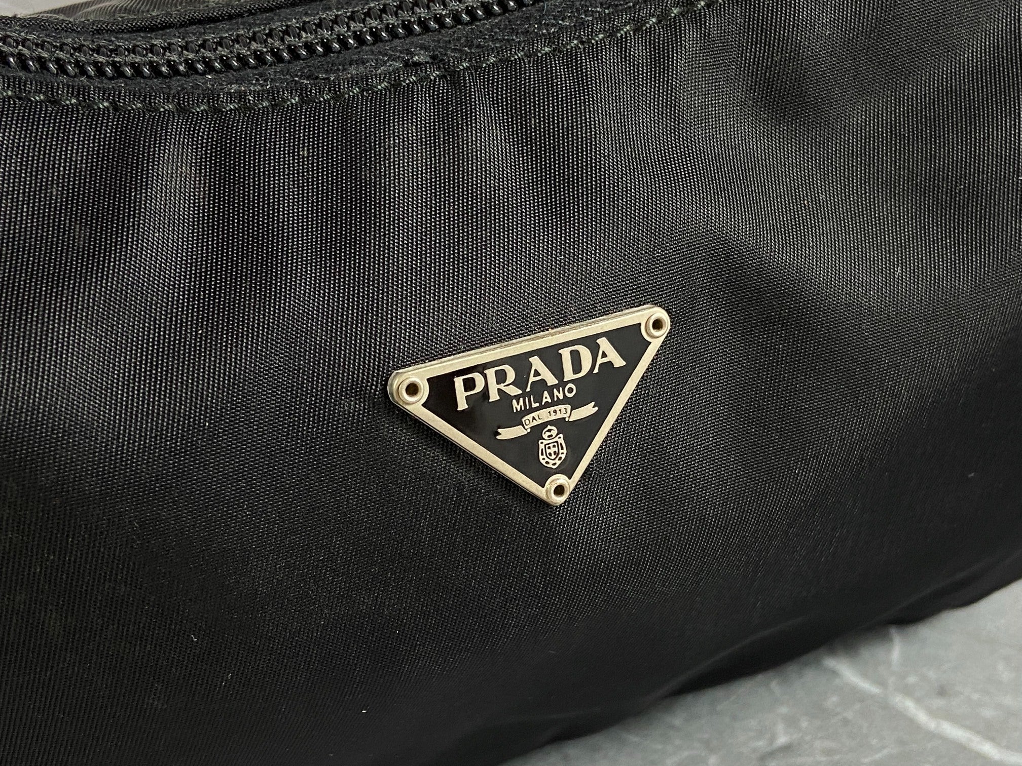 Prada Tessuto Hobo Mini Bag / Pochette Black