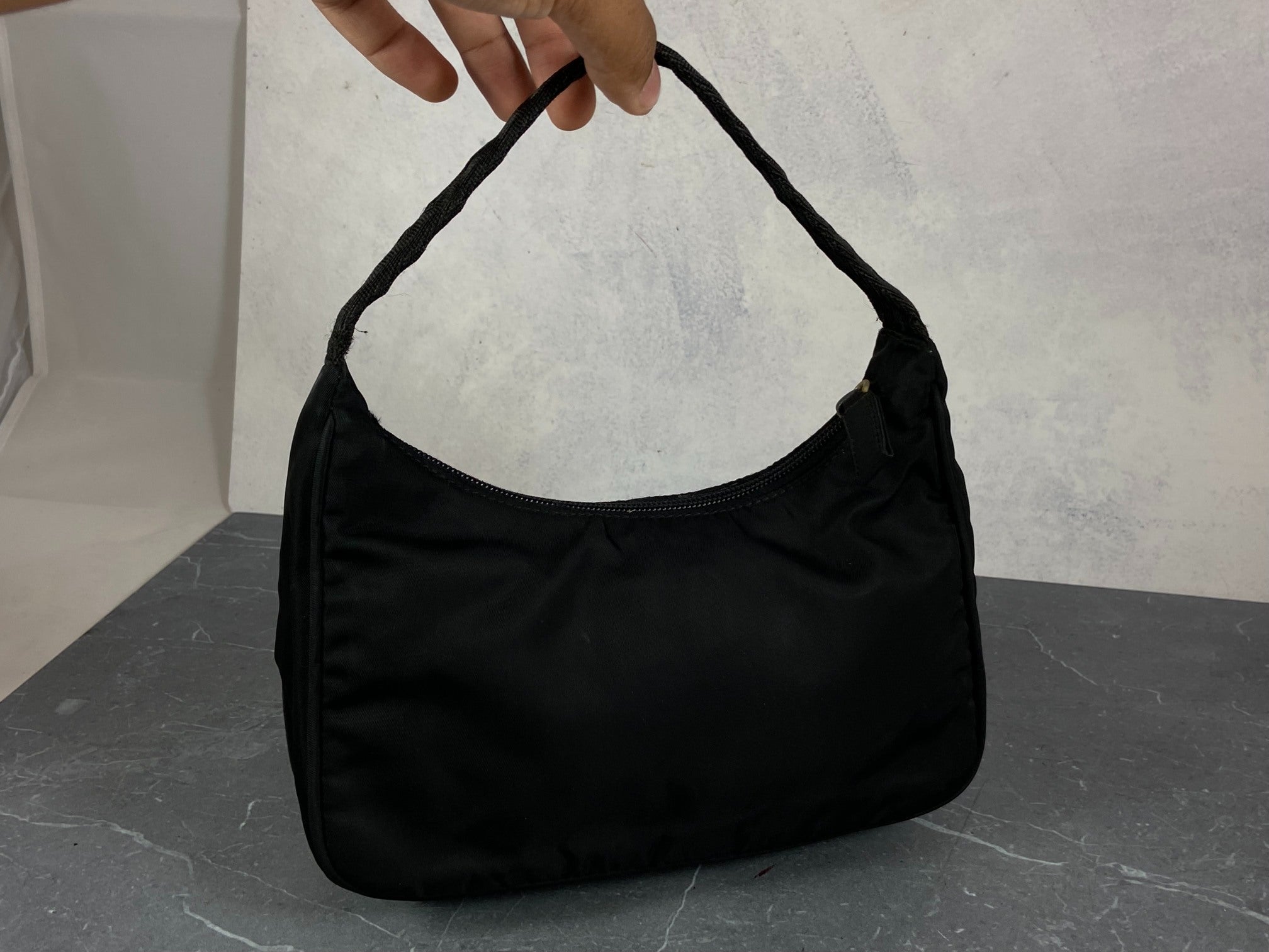 Prada Tessuto Hobo Mini Bag / Pochette Black