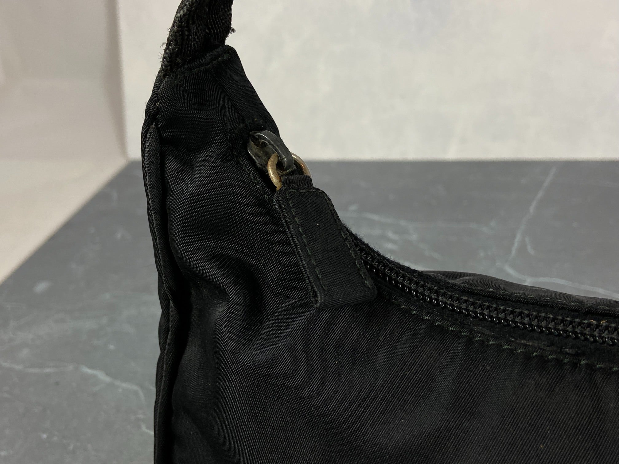 Prada Tessuto Hobo Mini Bag / Pochette Black