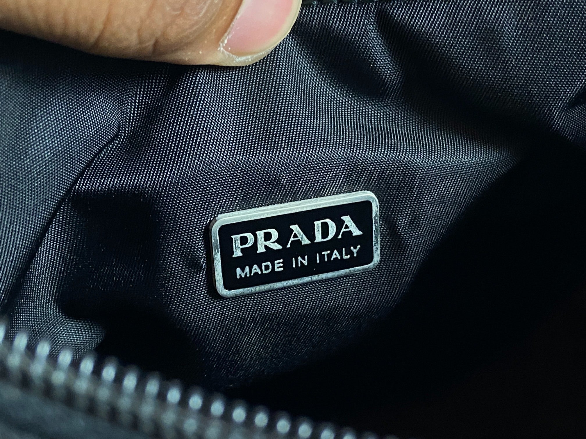 Prada Tessuto Hobo Mini Bag / Pochette Black