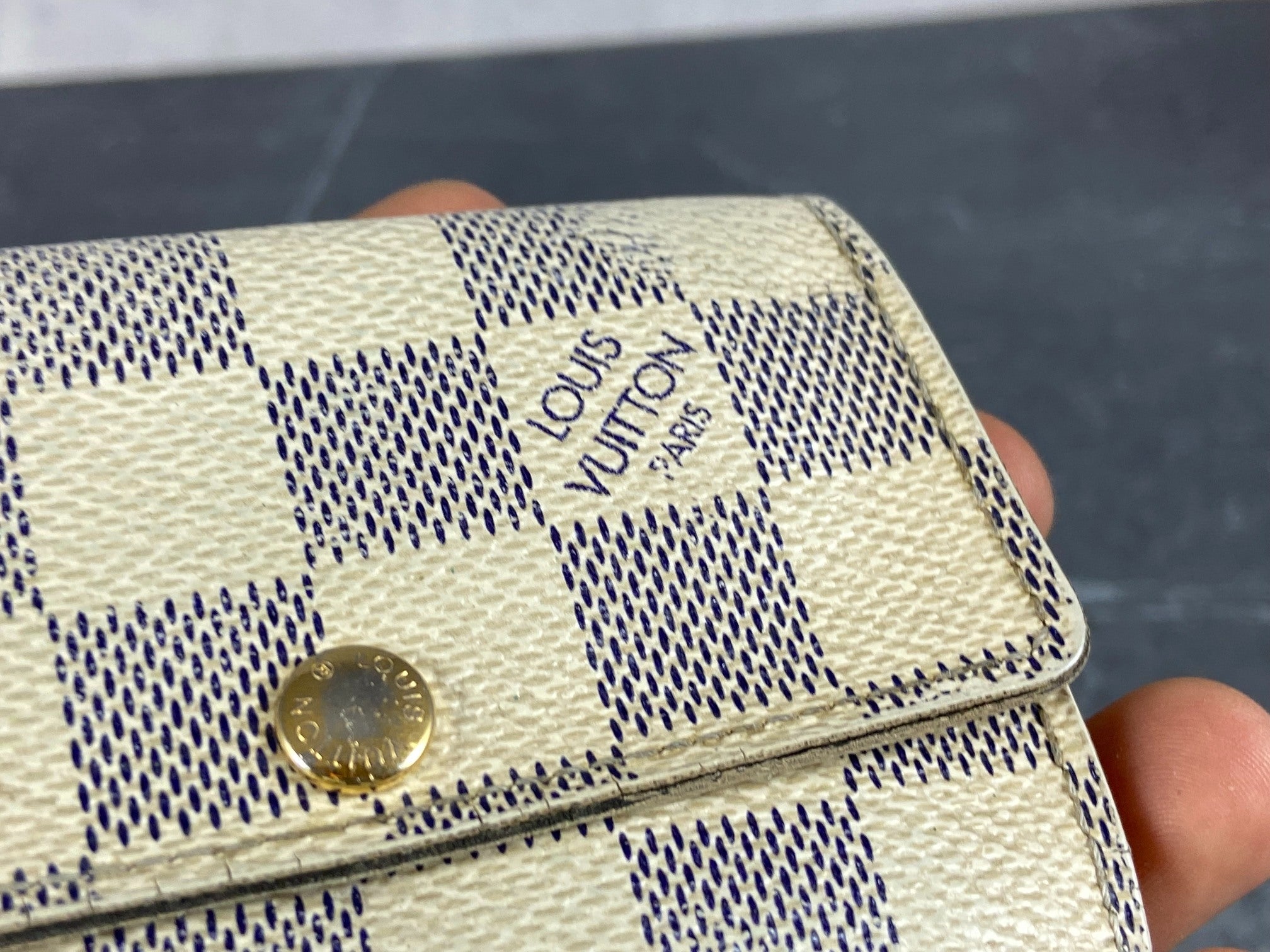 Louis Vuitton 6 Key Holder Damier Azur Canvas