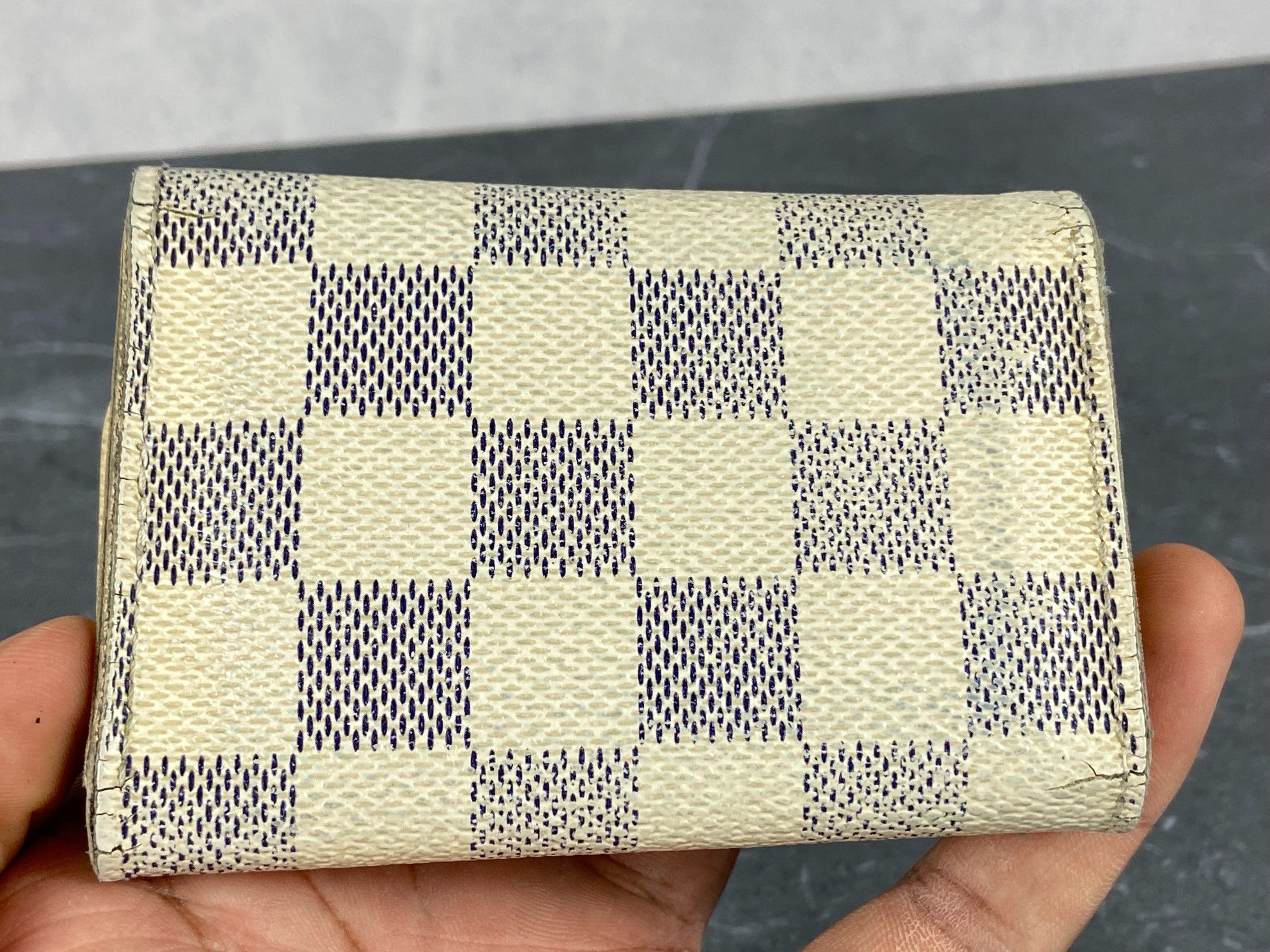 Louis Vuitton 6 Key Holder Damier Azur Canvas