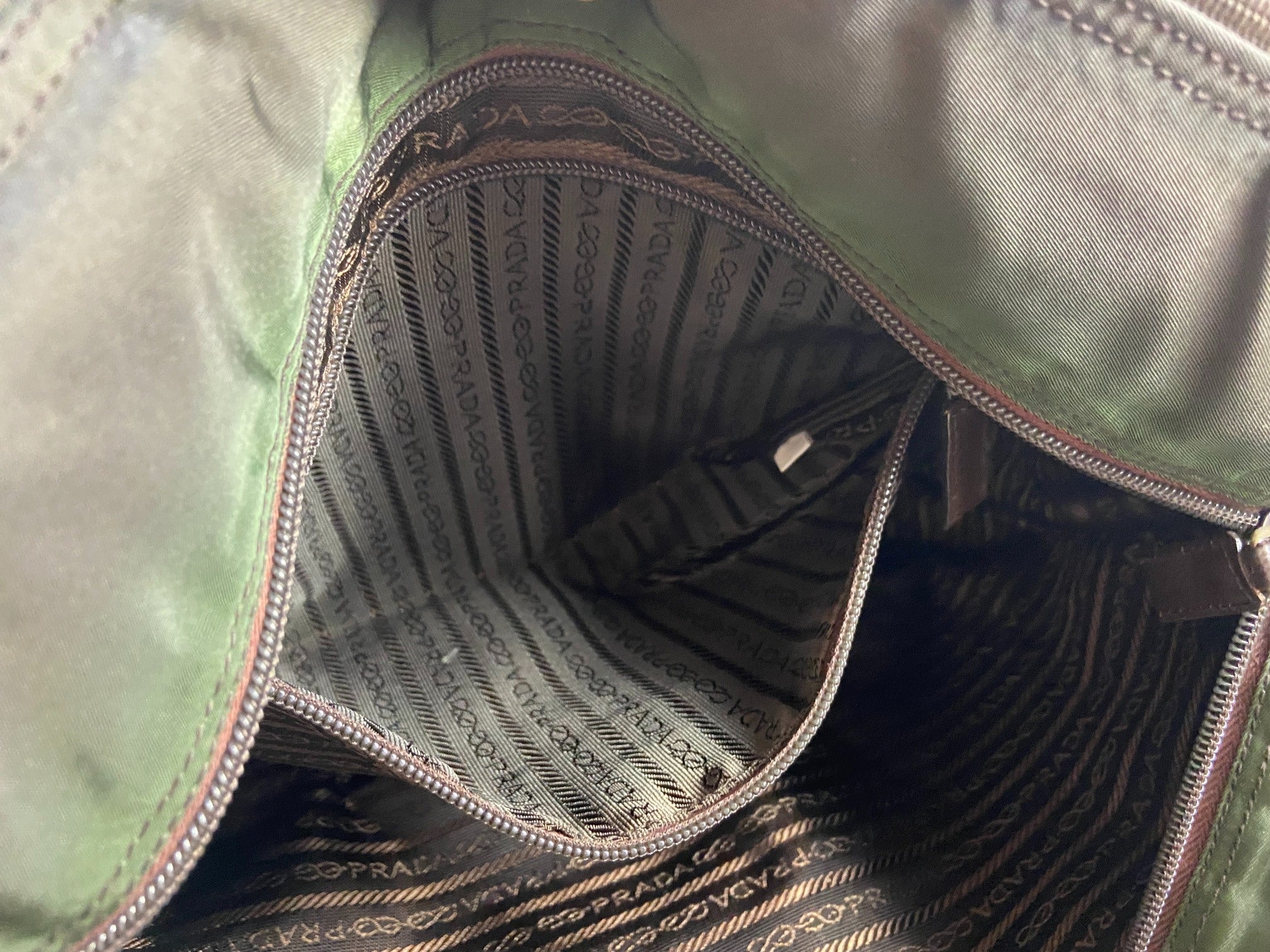 Prada Tessuto Nylon Hand / Tote Bag Dark Green