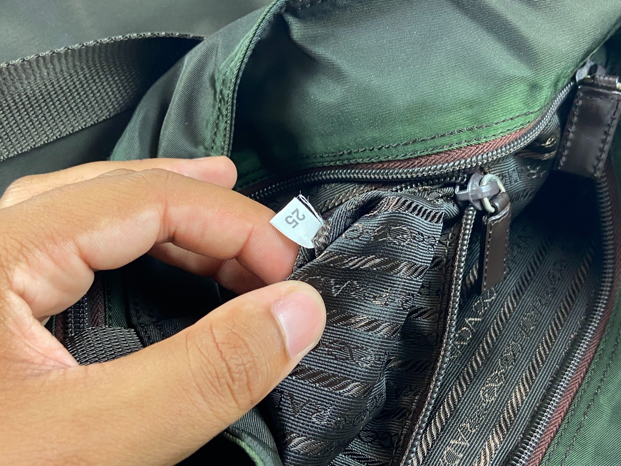 Prada Tessuto Nylon Hand / Tote Bag Dark Green