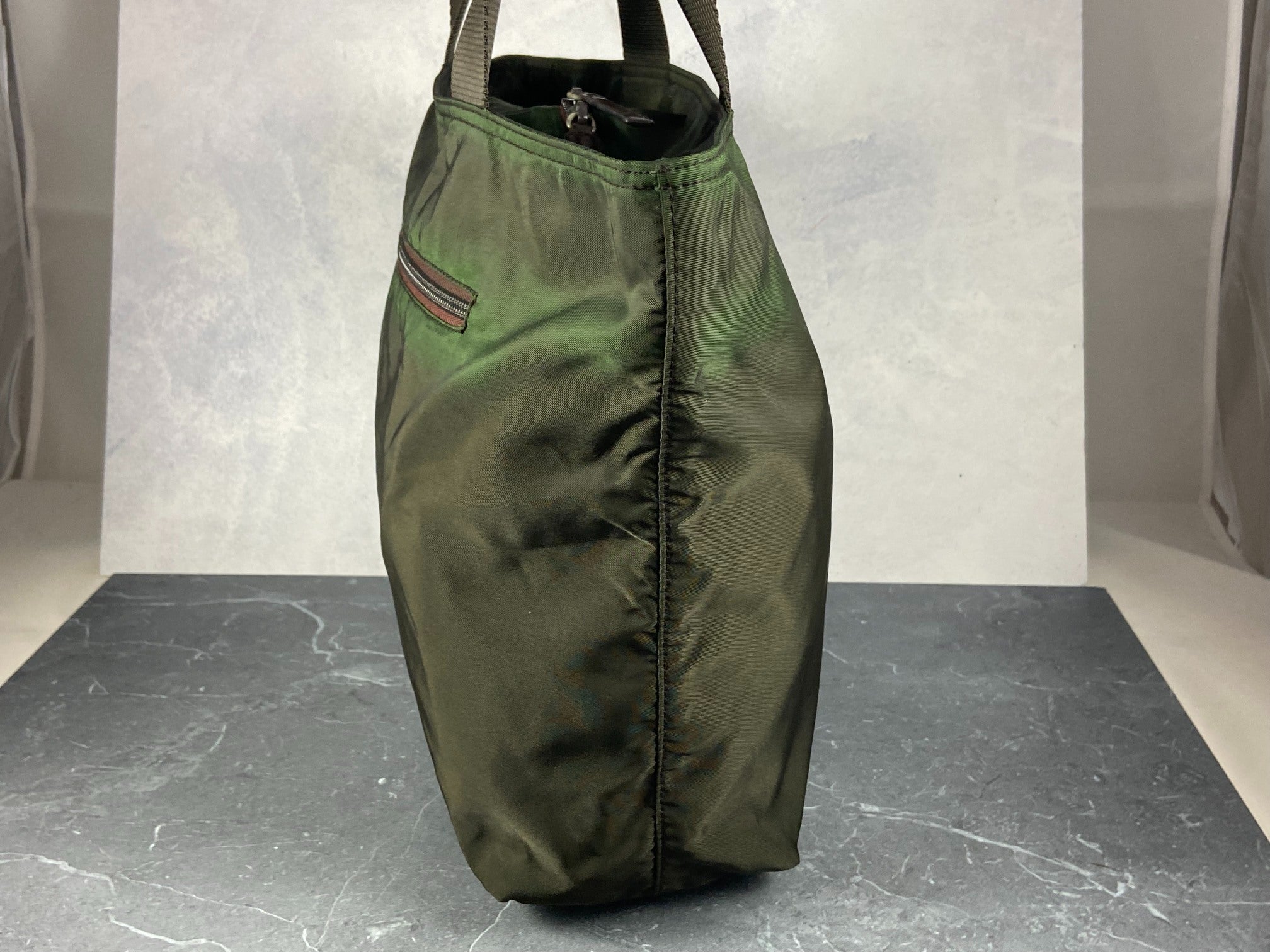 Prada Tessuto Nylon Hand / Tote Bag Dark Green