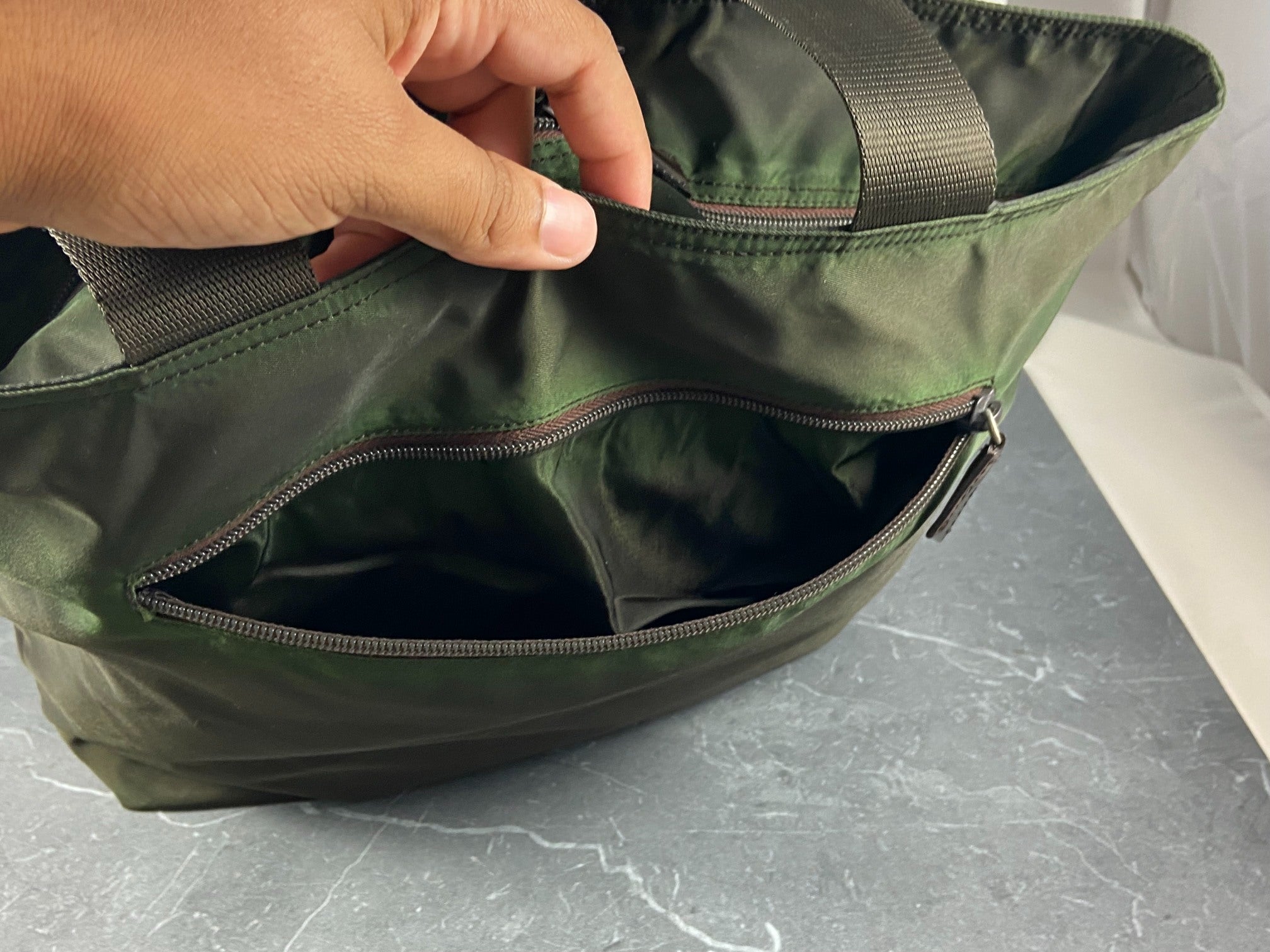 Prada Tessuto Nylon Hand / Tote Bag Dark Green