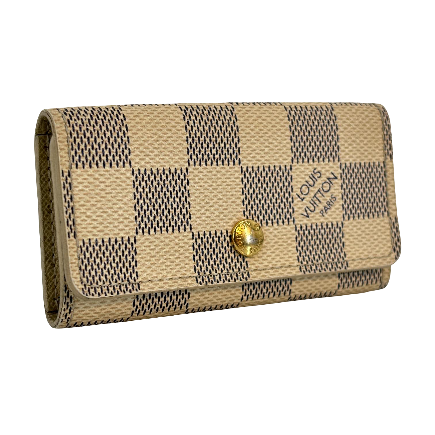Louis Vuitton 4 Key Holder Damier Azur Canvas