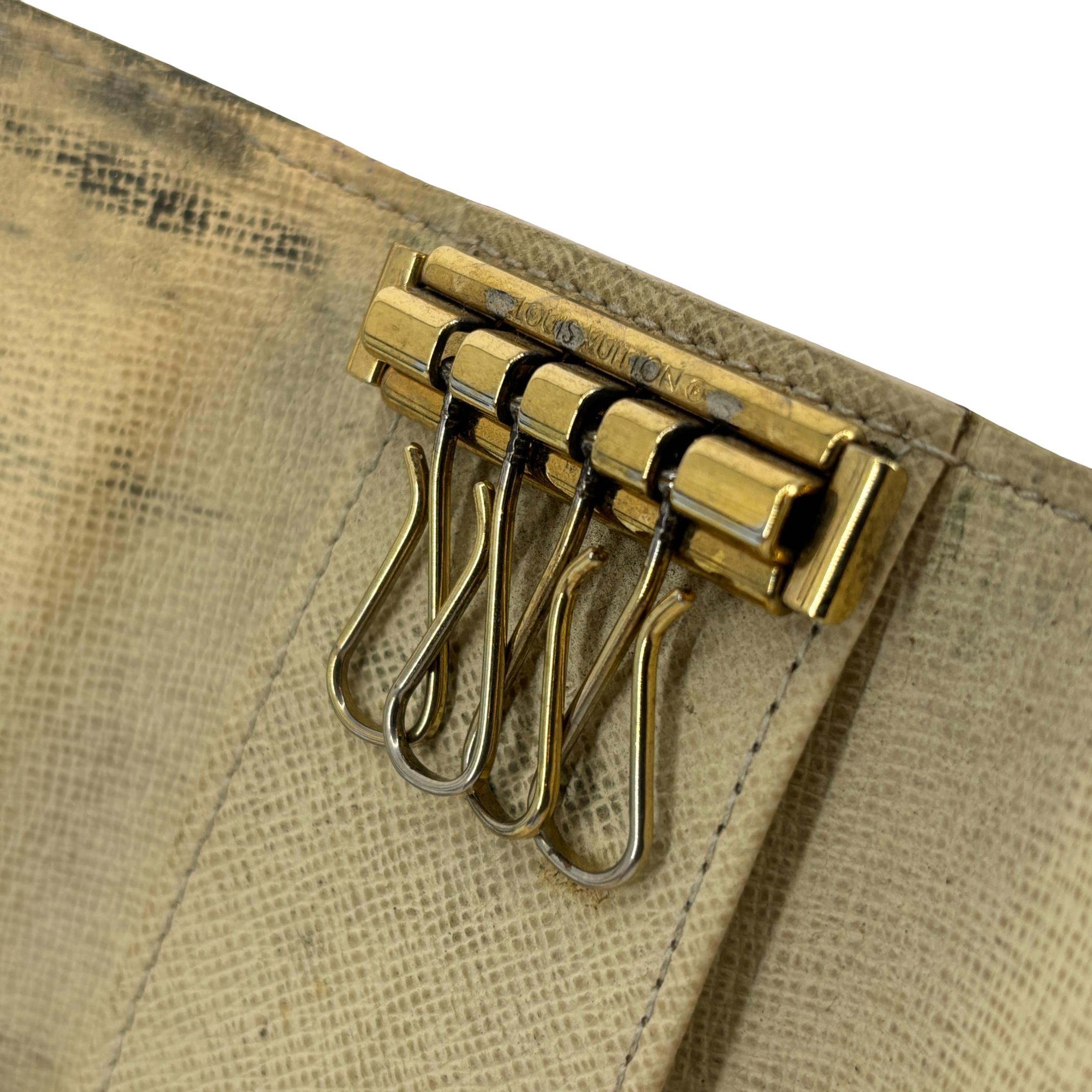 Louis Vuitton 4 Key Holder Damier Azur Canvas